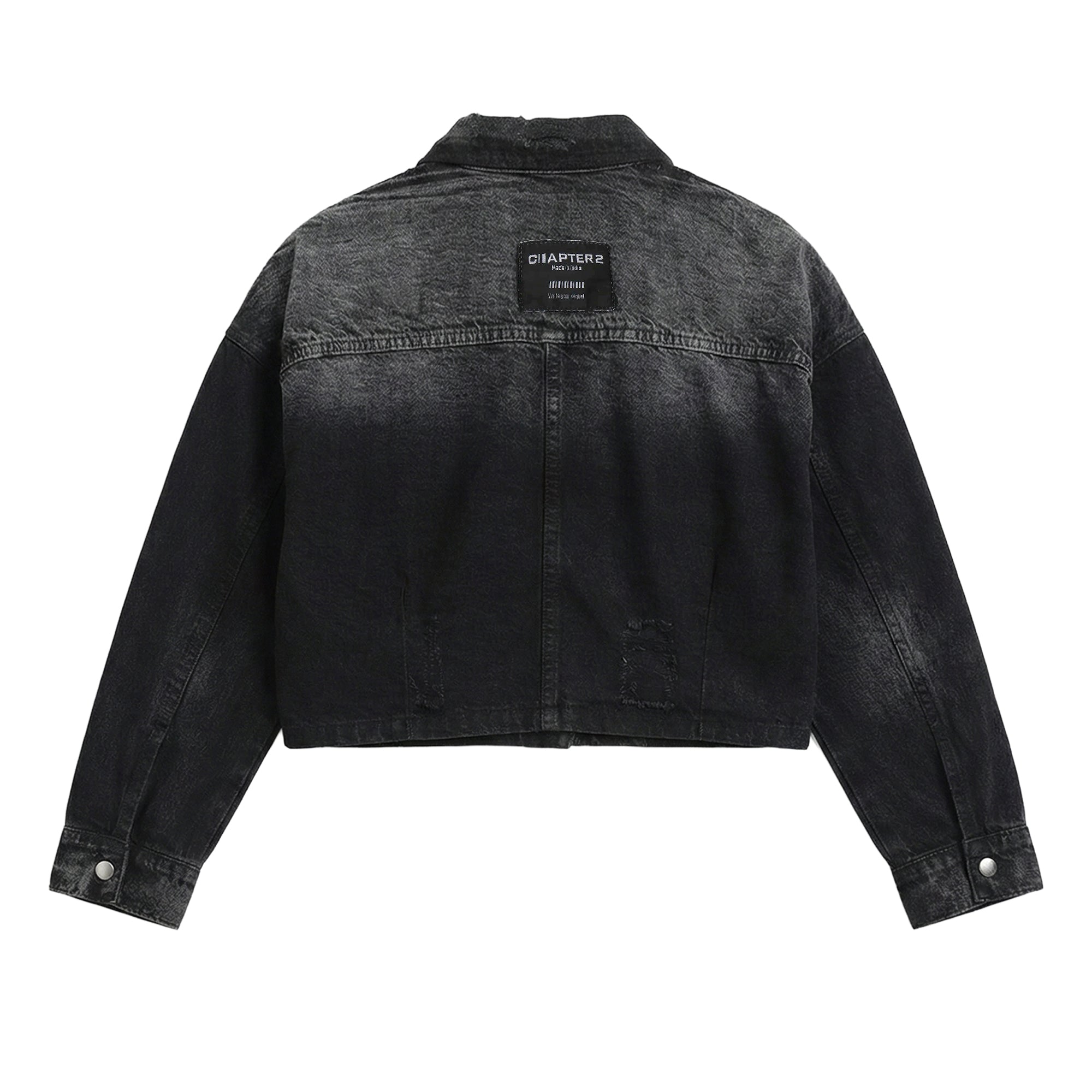 Acid Wash Blue-Grey Cropped Jacket