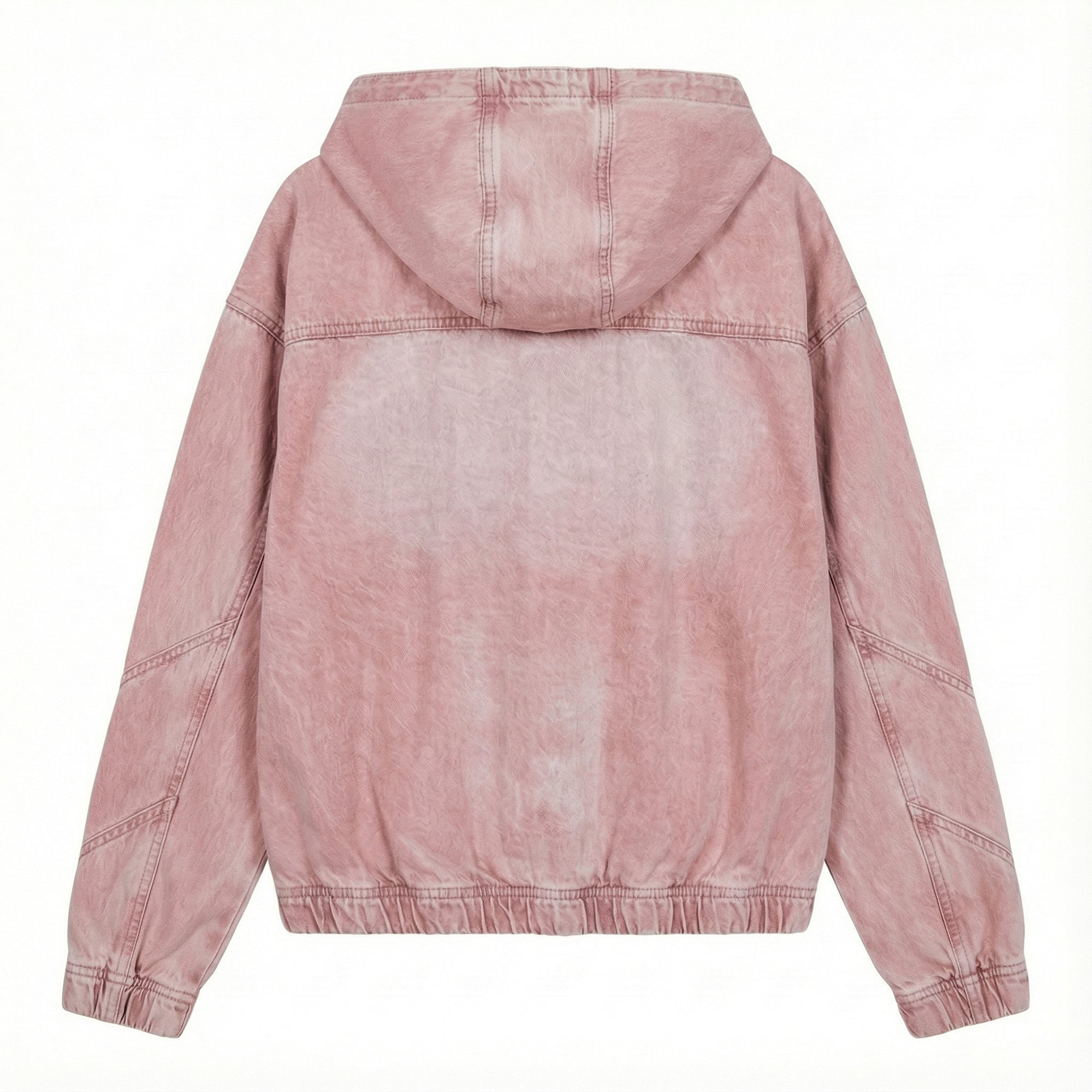 Pink Washed Denim Hoodie
