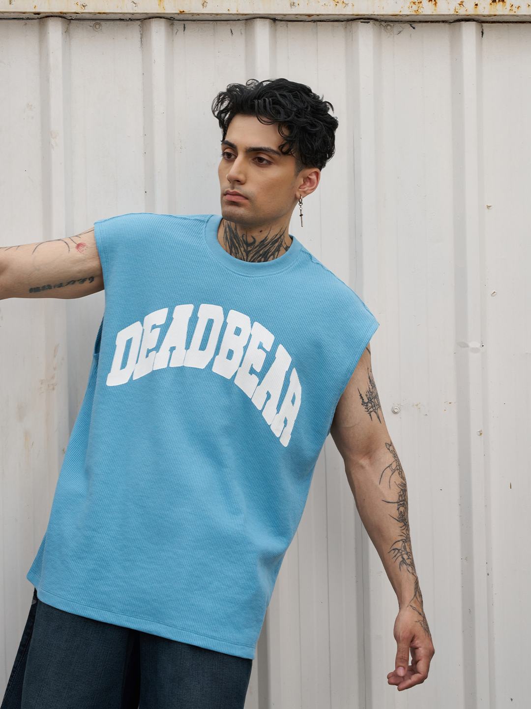 Waffle Tank Powder Blue