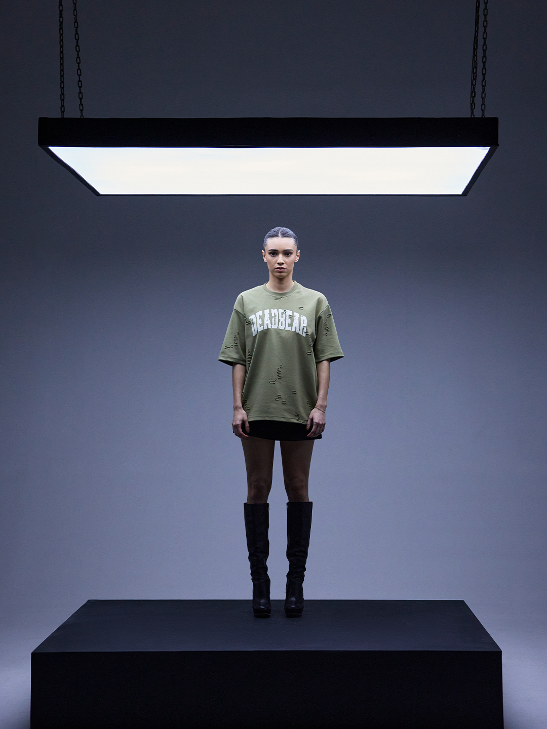 Distressed Olive Tee