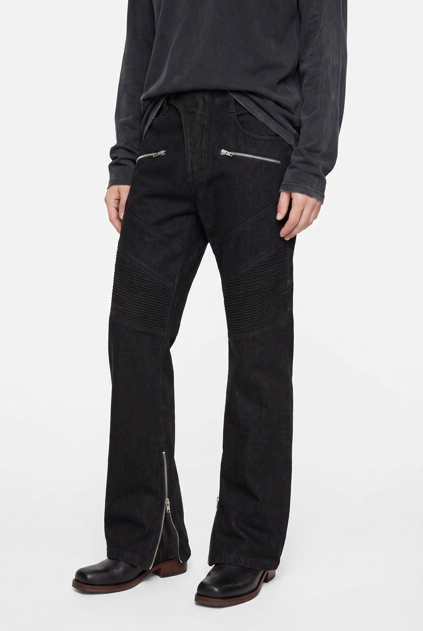 Biker Jeans - Black Slub - RTW