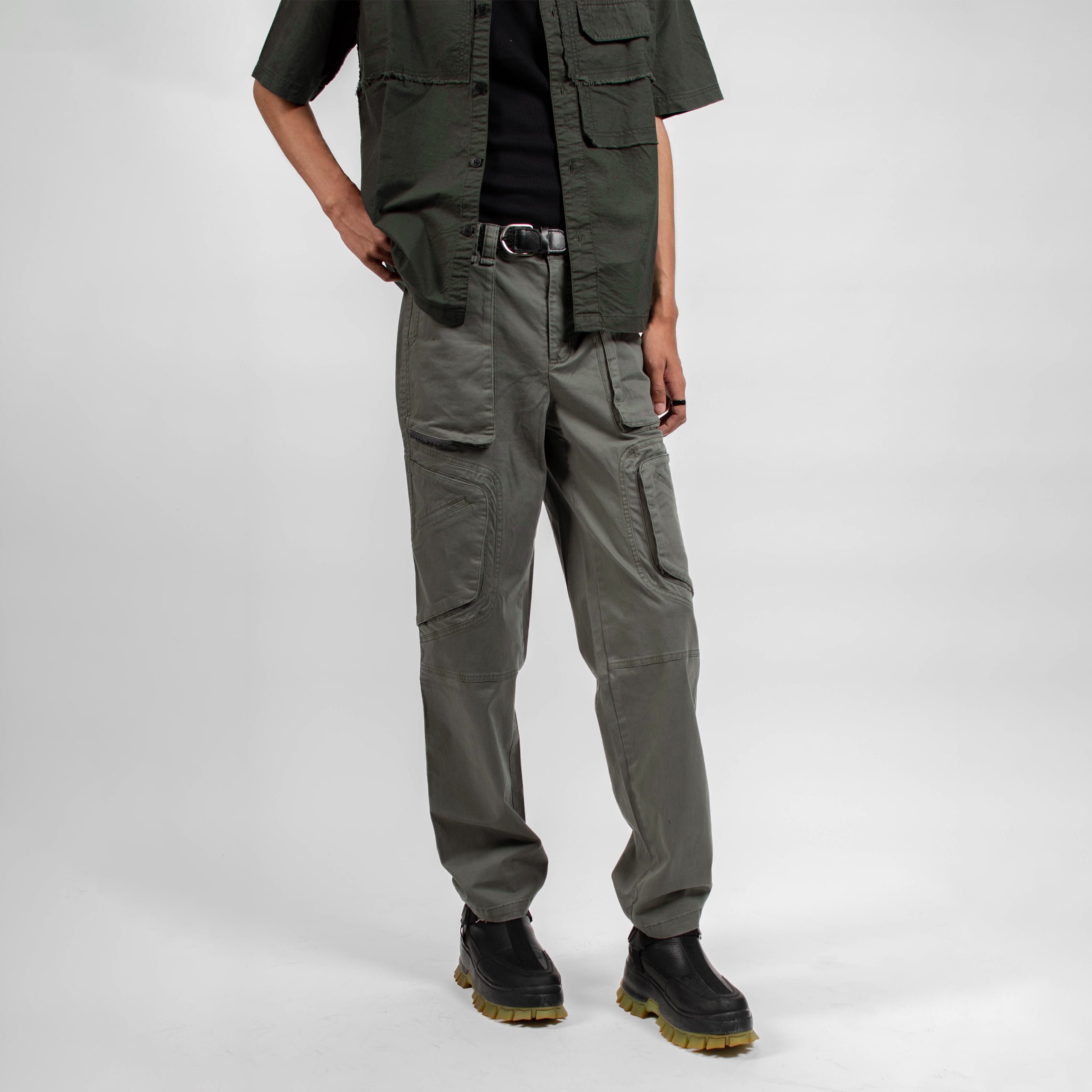 BIKER PANTS - SULPHUR GREEN