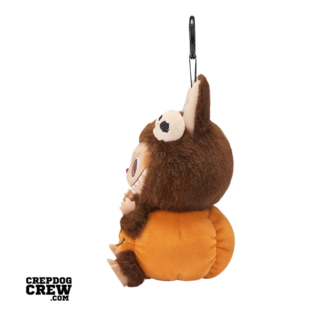 Pop Mart Labubu Happy Halloween Party Series-Sitting Pumpkin Vinyl Plush Pendant