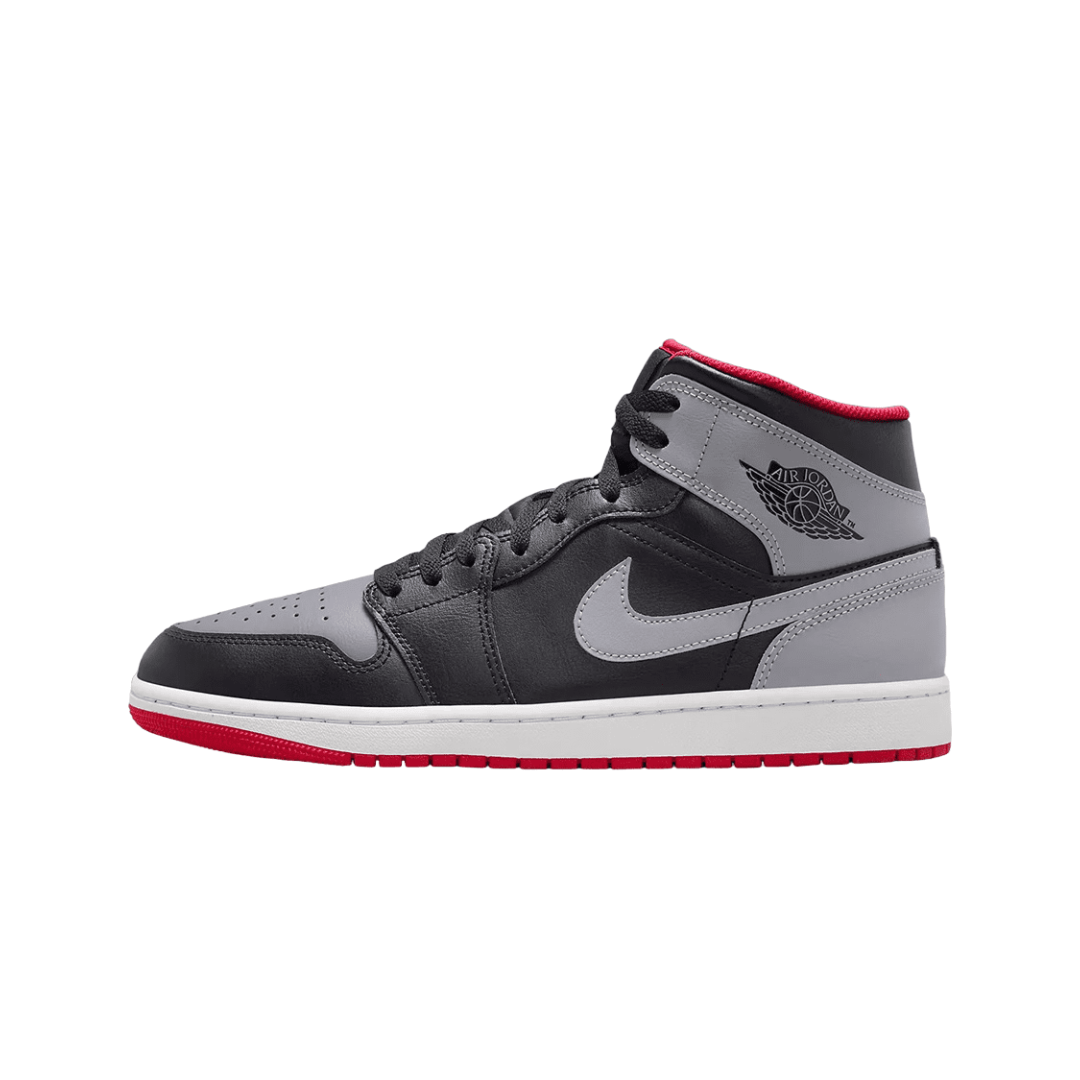 Nike air jordan 1 mid black grey red clearance