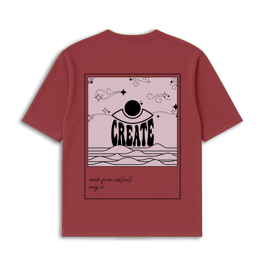 Oversized T-shirt - Onion Red Inverted Polaroid