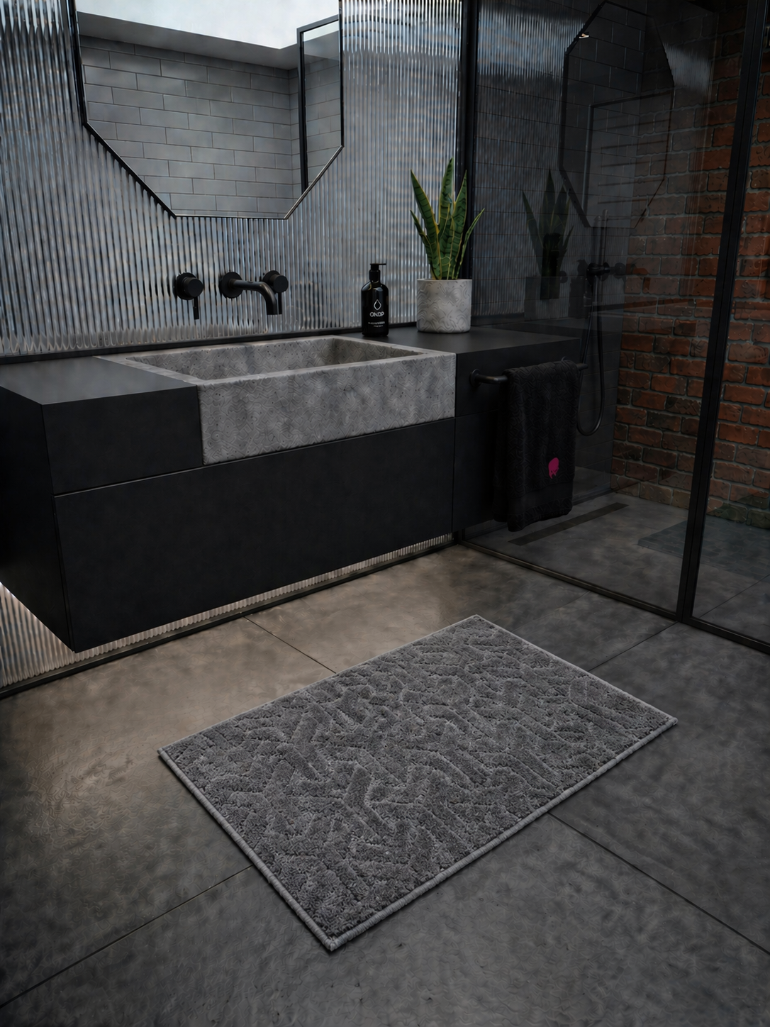 Grey Miracle Bath Custom Mat