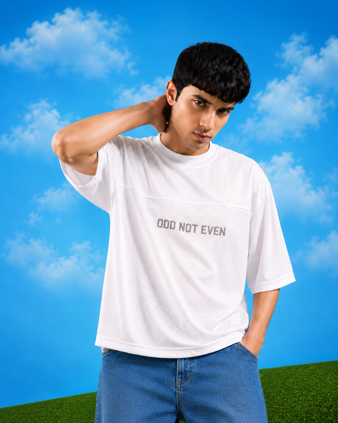 ODD Basic Jersey (White) - relaxed fit fashion jersey, Odd Not Even streetwear