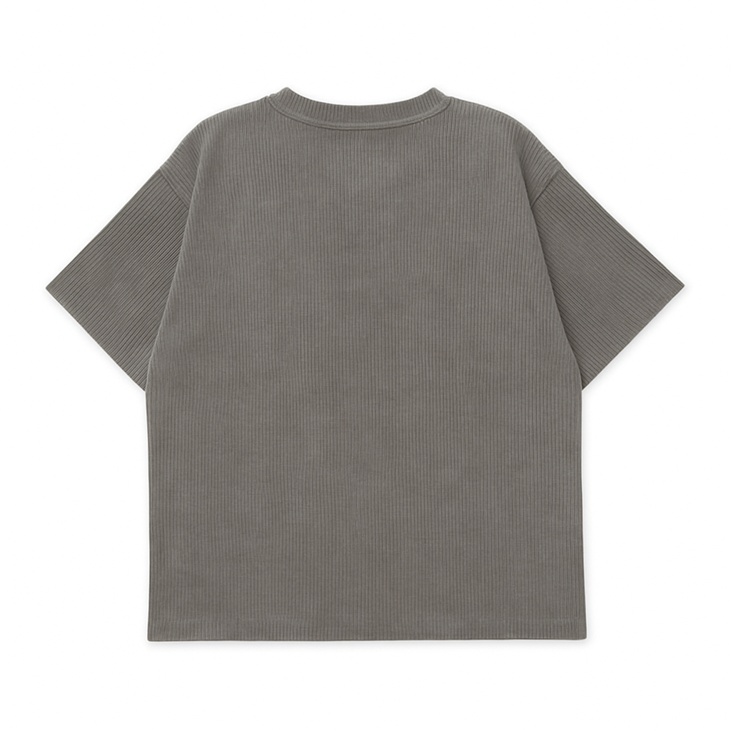 GREY CORDUROY TSHIRT