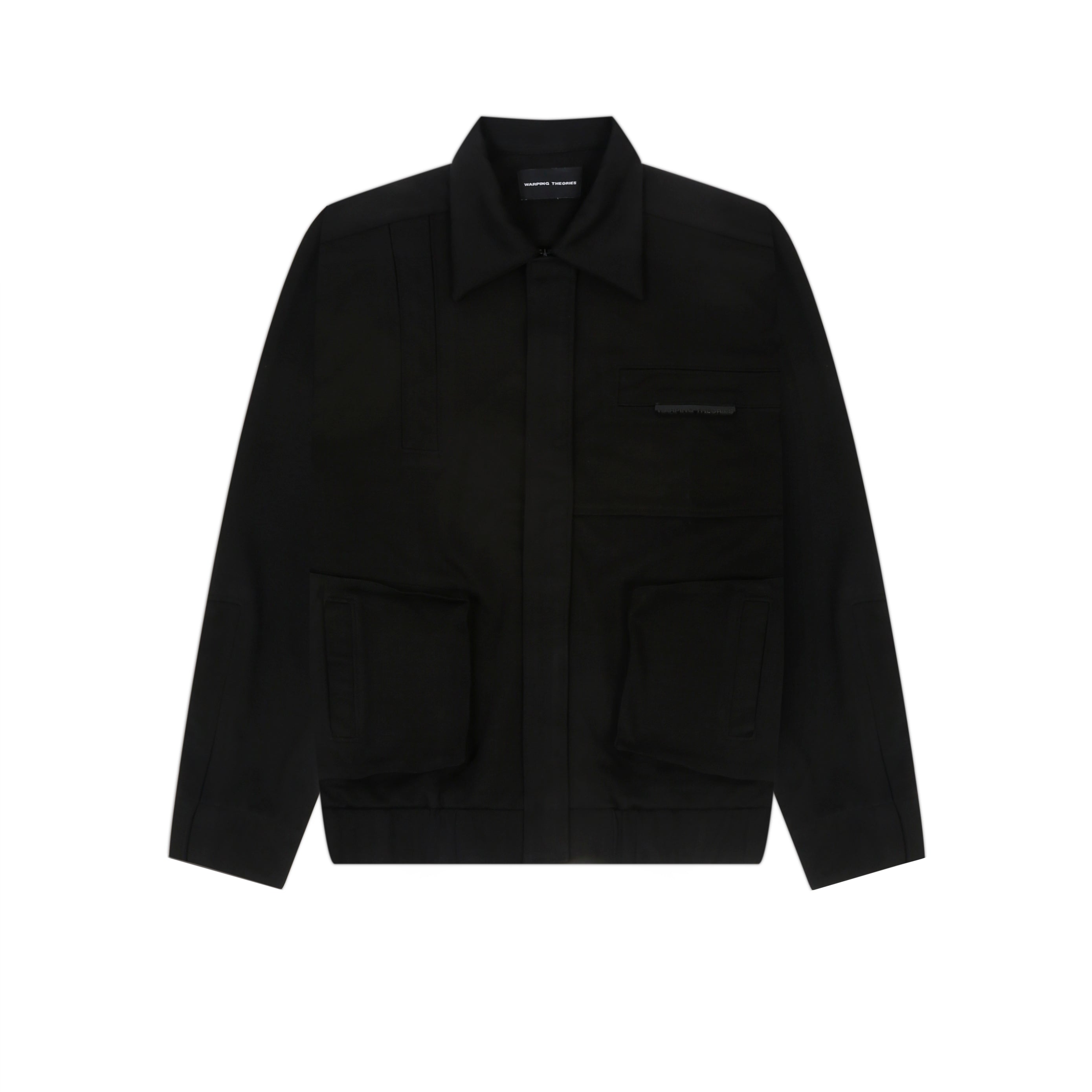 CUT PLEAT BOMBER JACKET - INK BLACK