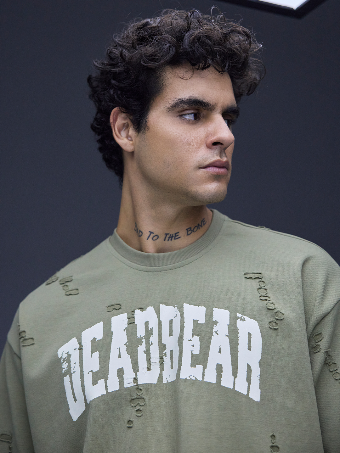 Distressed Olive Tee