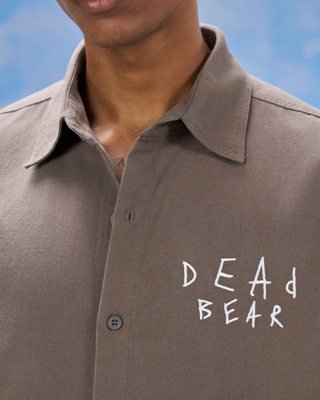 Scribbled Logo Shirt Taupe
