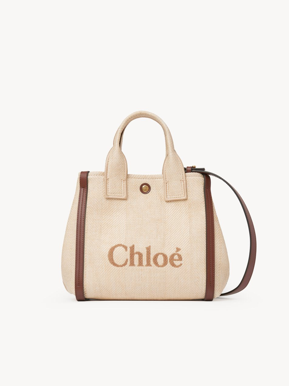 CHLOE Small Chloé Carry tote bag in raffia-effect fibers Hot Sand