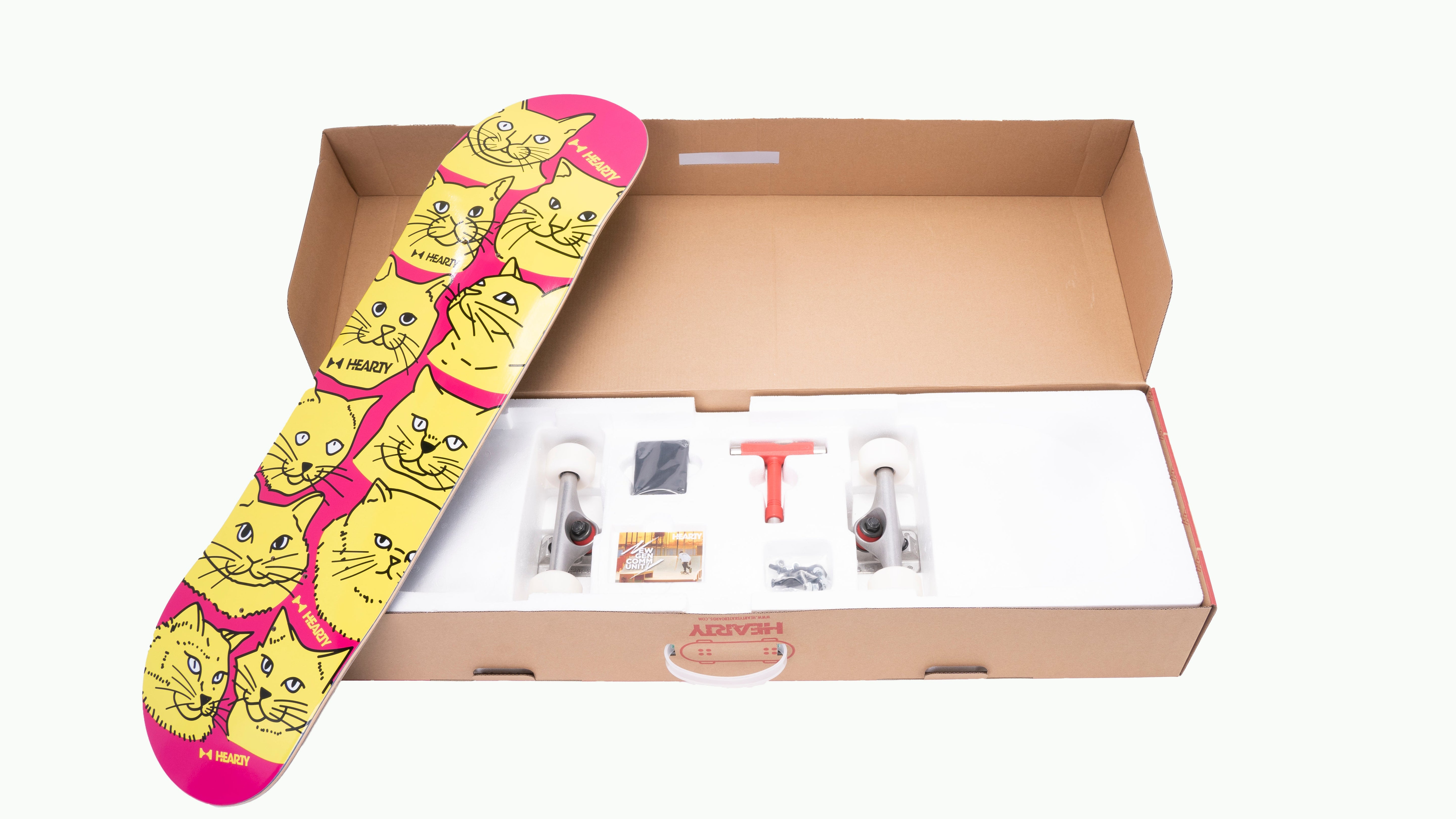 Hearty Pro-Complete Skateboard Pack- Unassembled- 8.0" & 8.25"-Cat