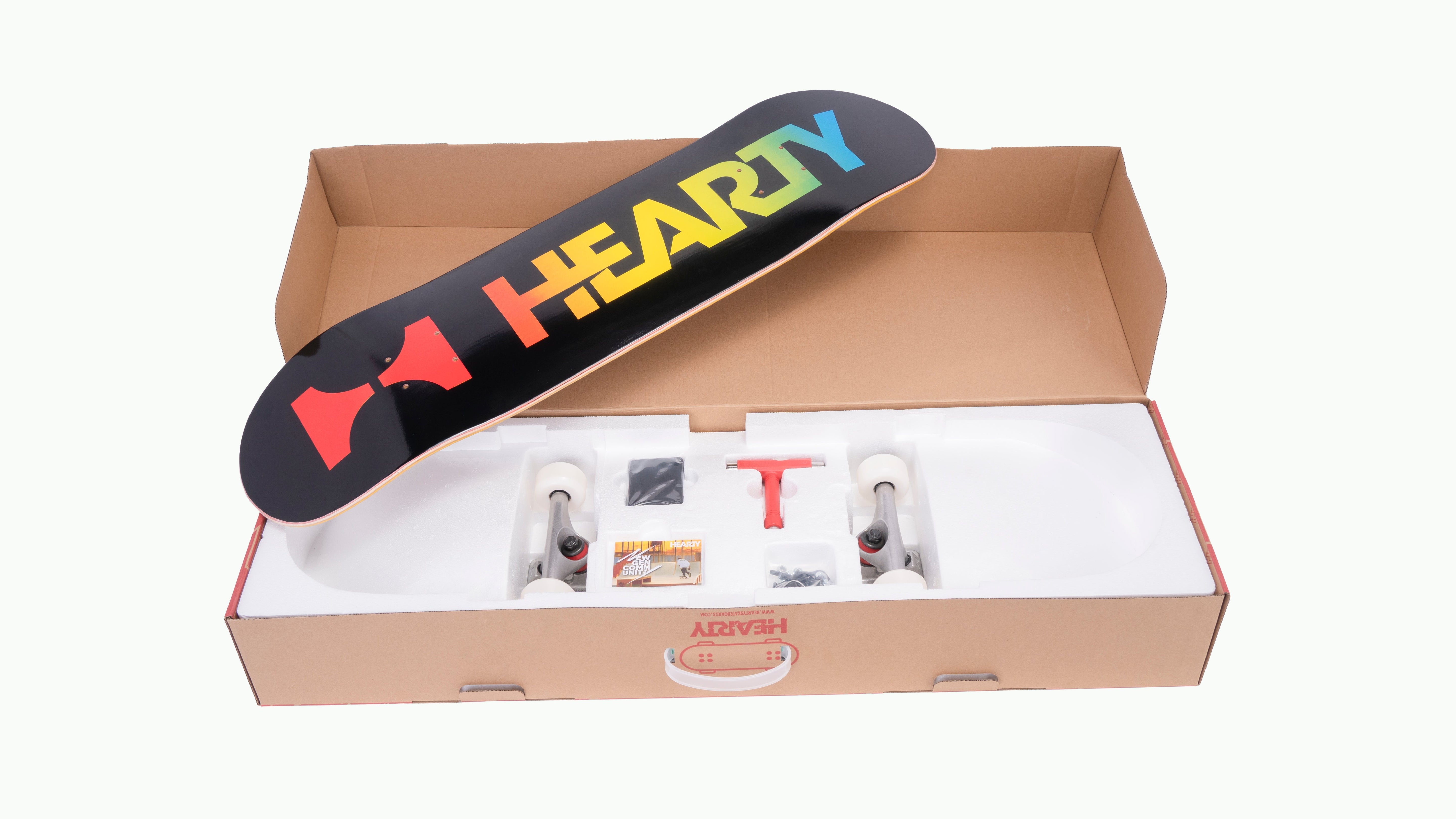 Hearty Pro-Complete Skateboard Pack- Unassembled- 8.0" & 8.25"-Neon Logo Black