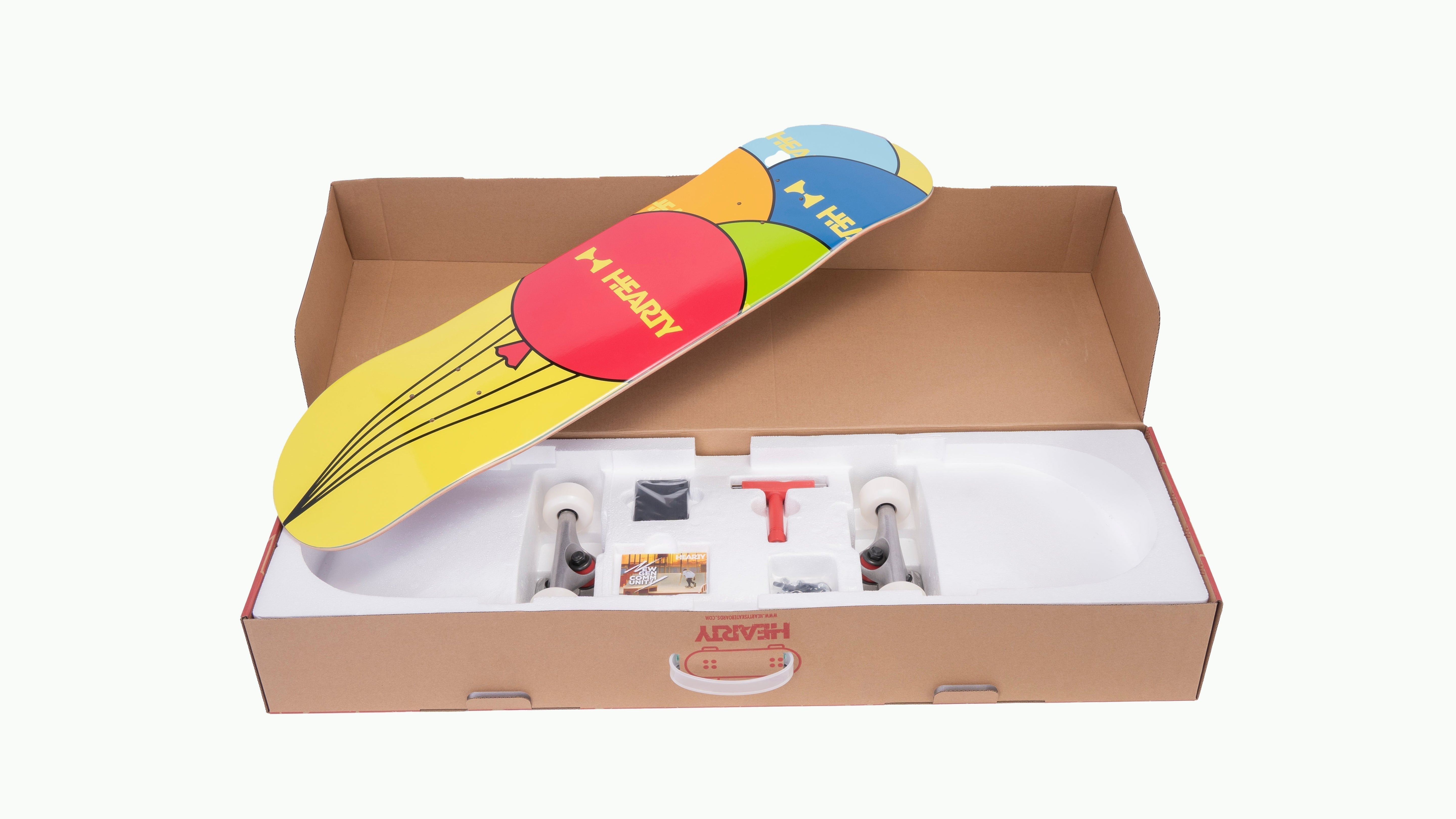 Hearty Pro-Complete Skateboard Pack- Unassembled- 8.0" -Balloons