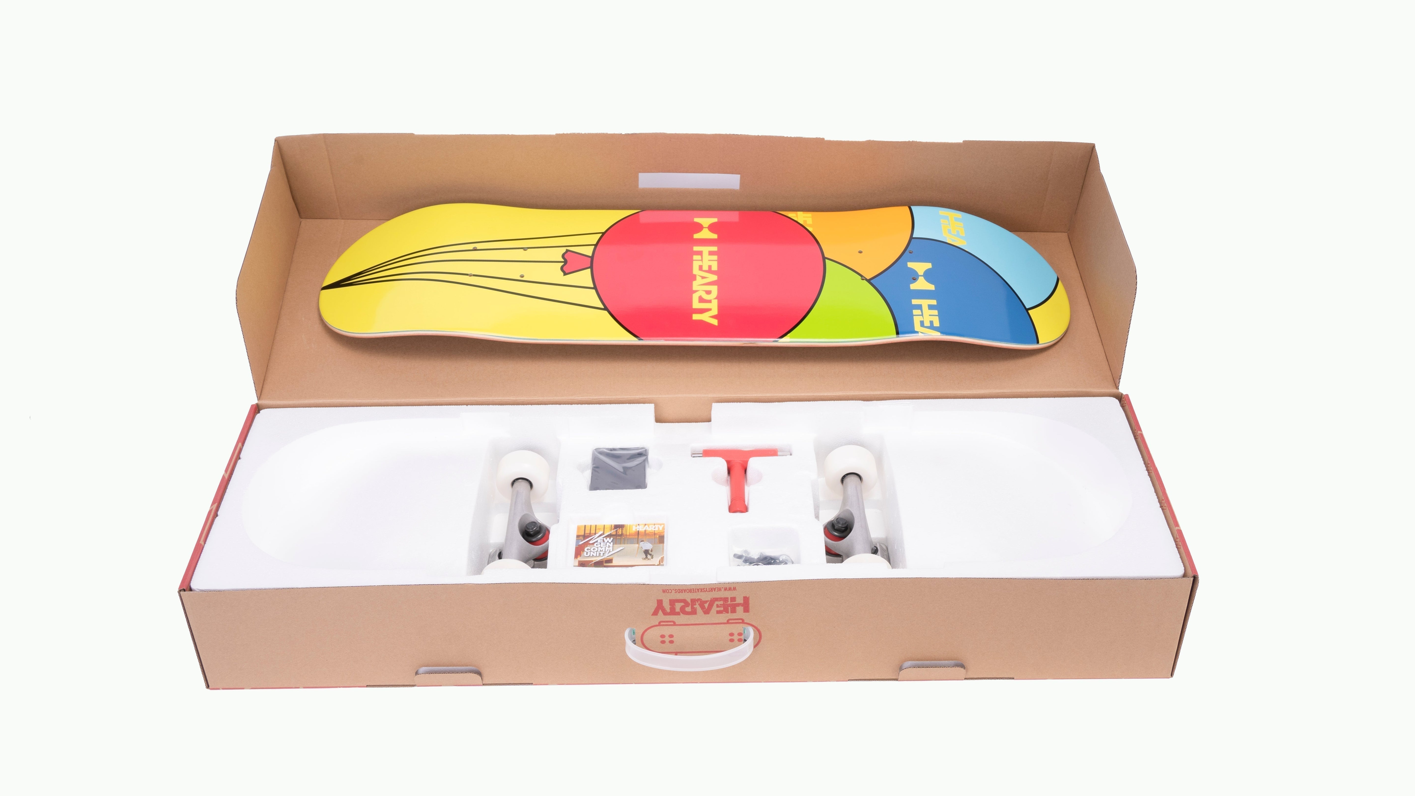 Hearty Pro-Complete Skateboard Pack- Unassembled- 8.0" -Balloons