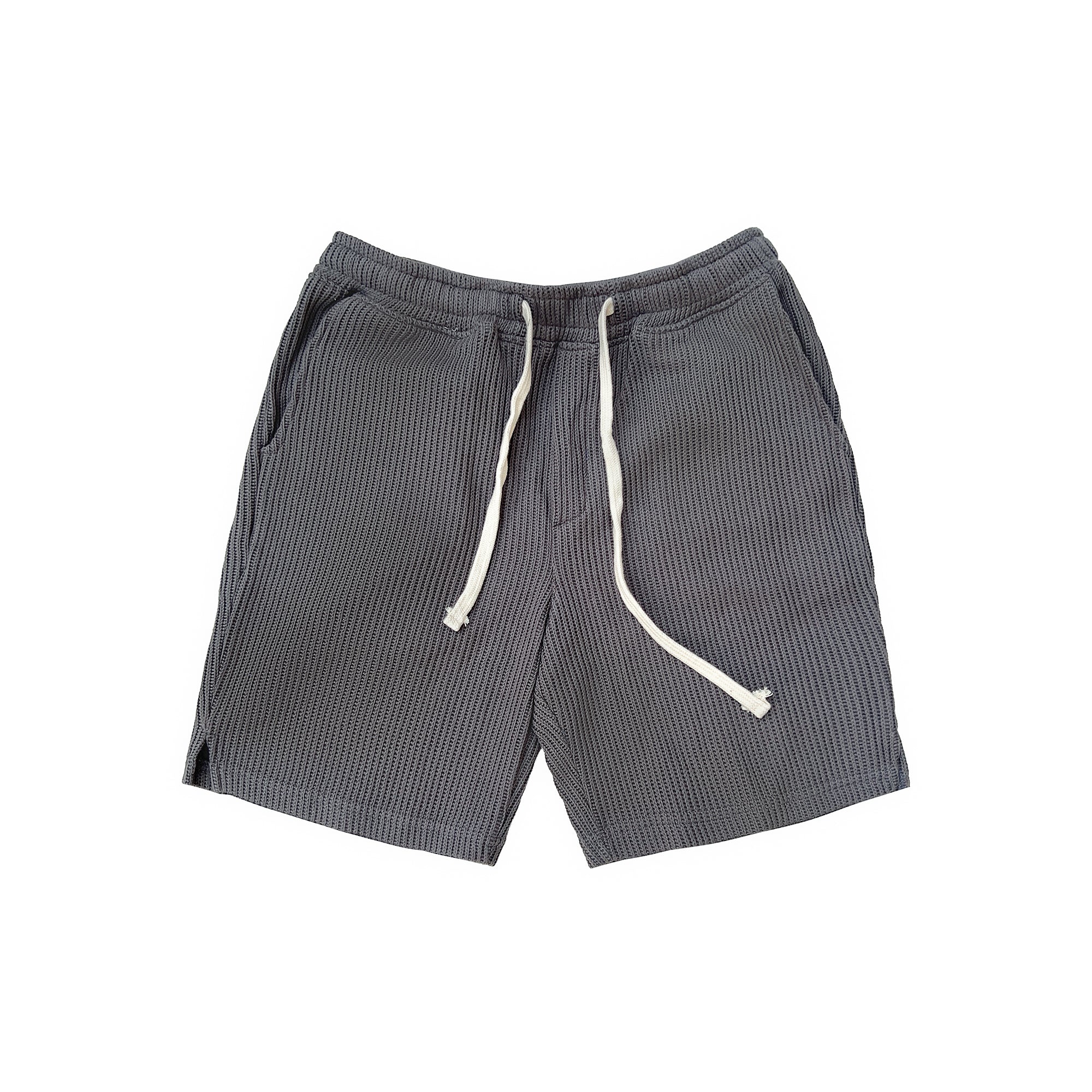 SWEATER KNIT FABRIC SHORTS(DARK GREY)