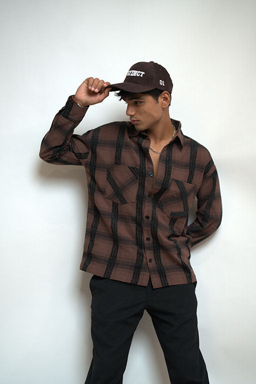 Fusion Flannel Shirt -(Brown)