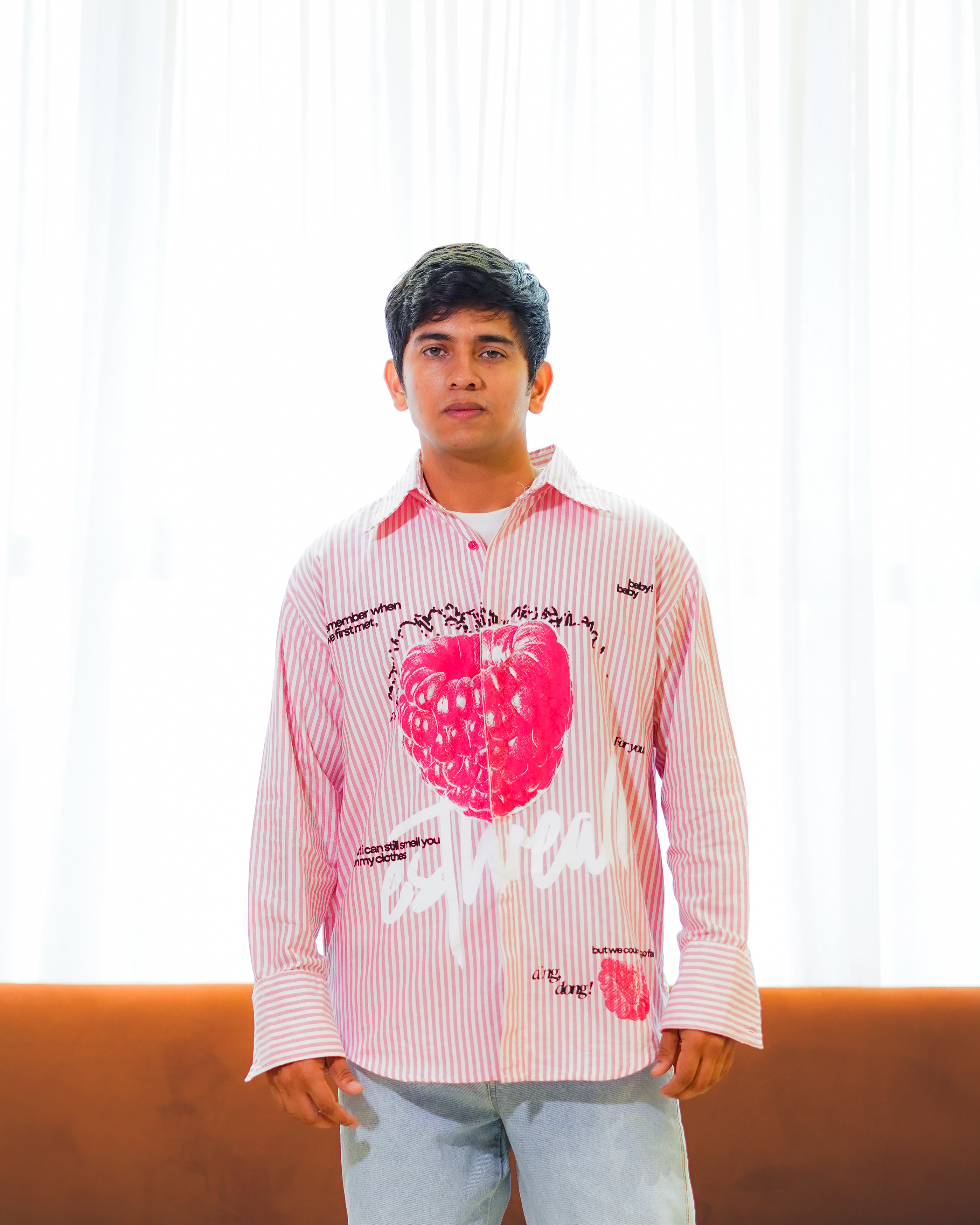 First Bite Striped Shirt | Pastel Raspberry