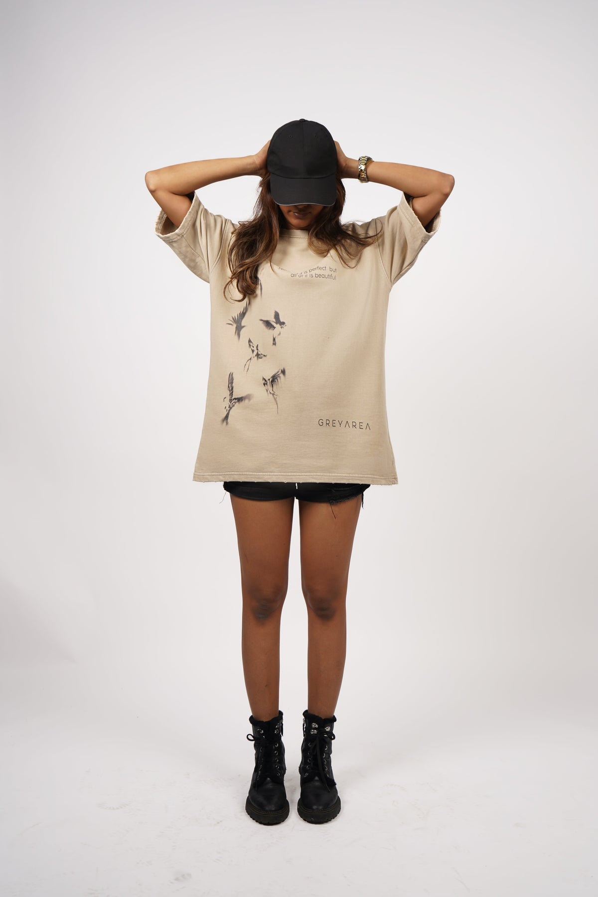 BIRDS IN KHAKHI T-SHIRT