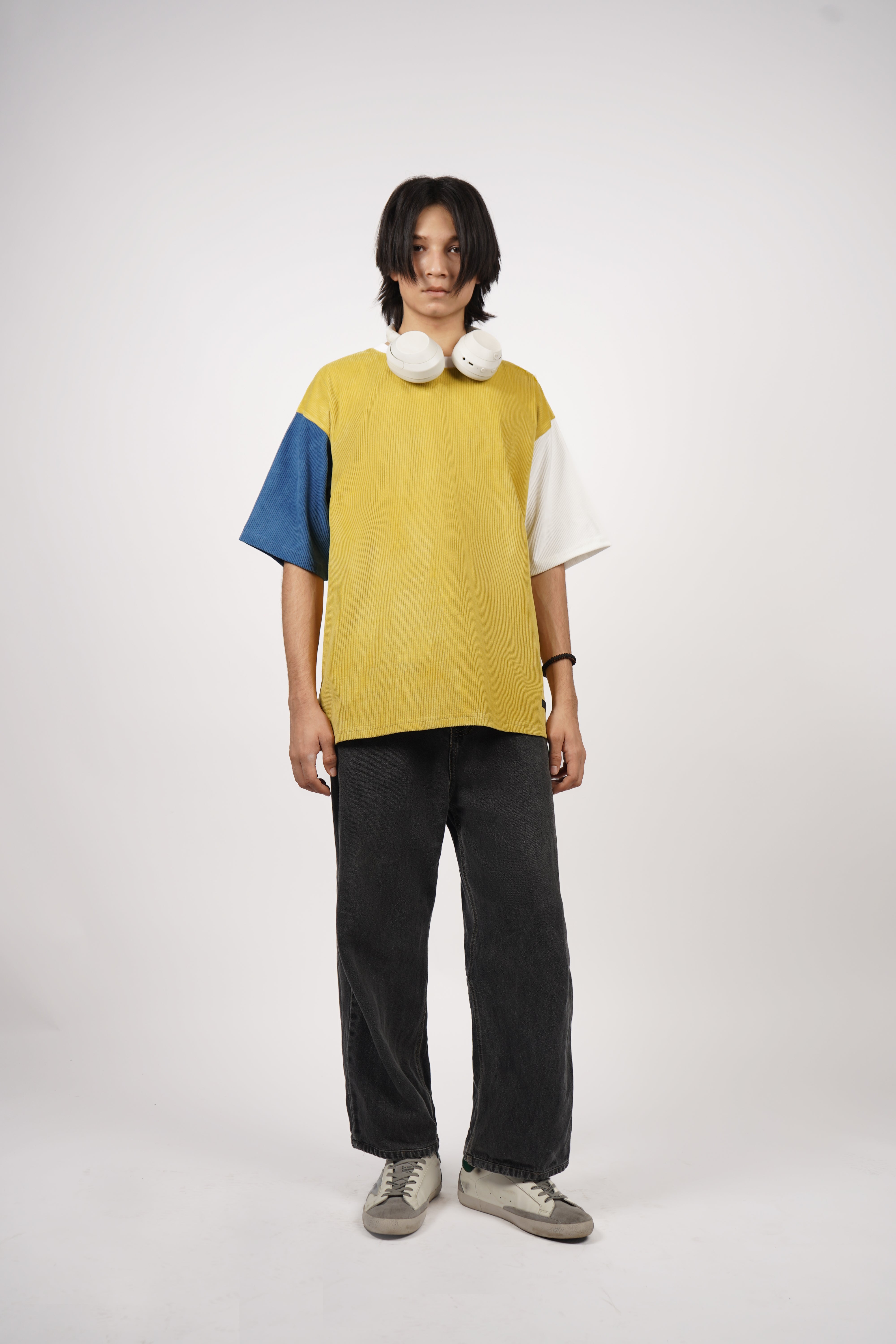 YELLOW CORDUROY T-SHIRT