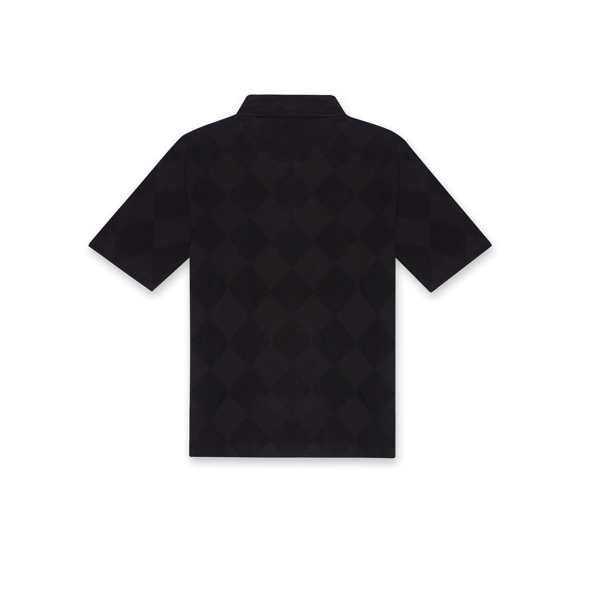 Textured Polo Black T-shirt (Regular Fit)
