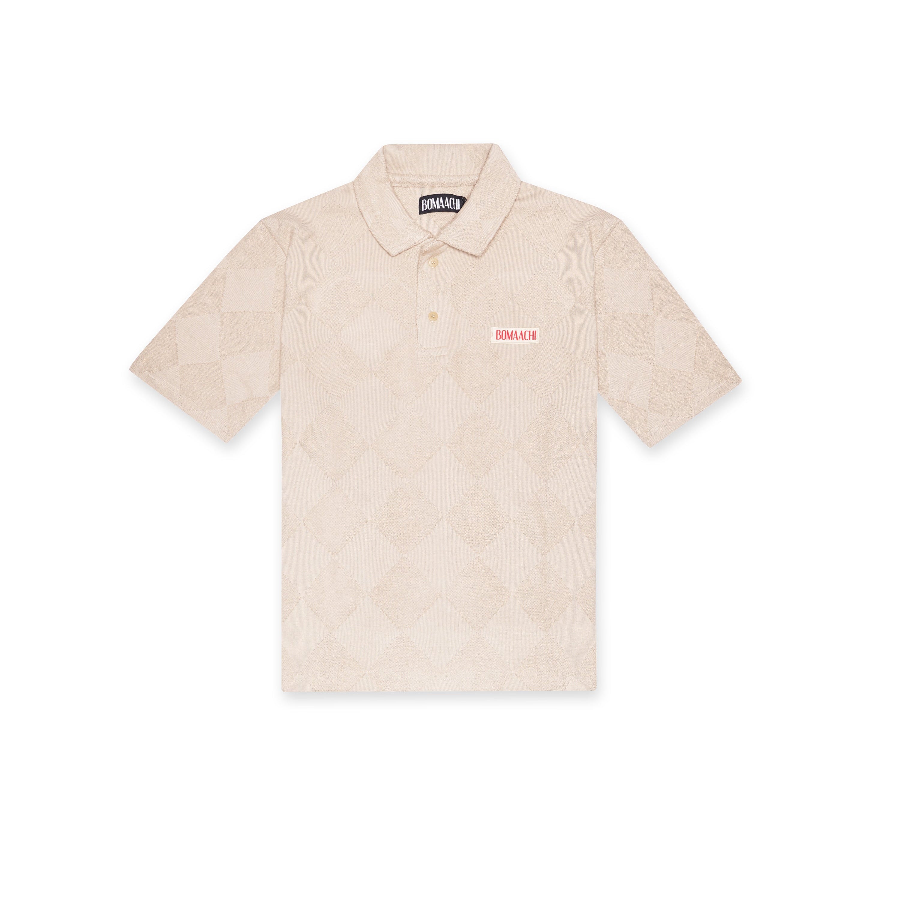 Textured Polo Oat T-shirt (Regular Fit)