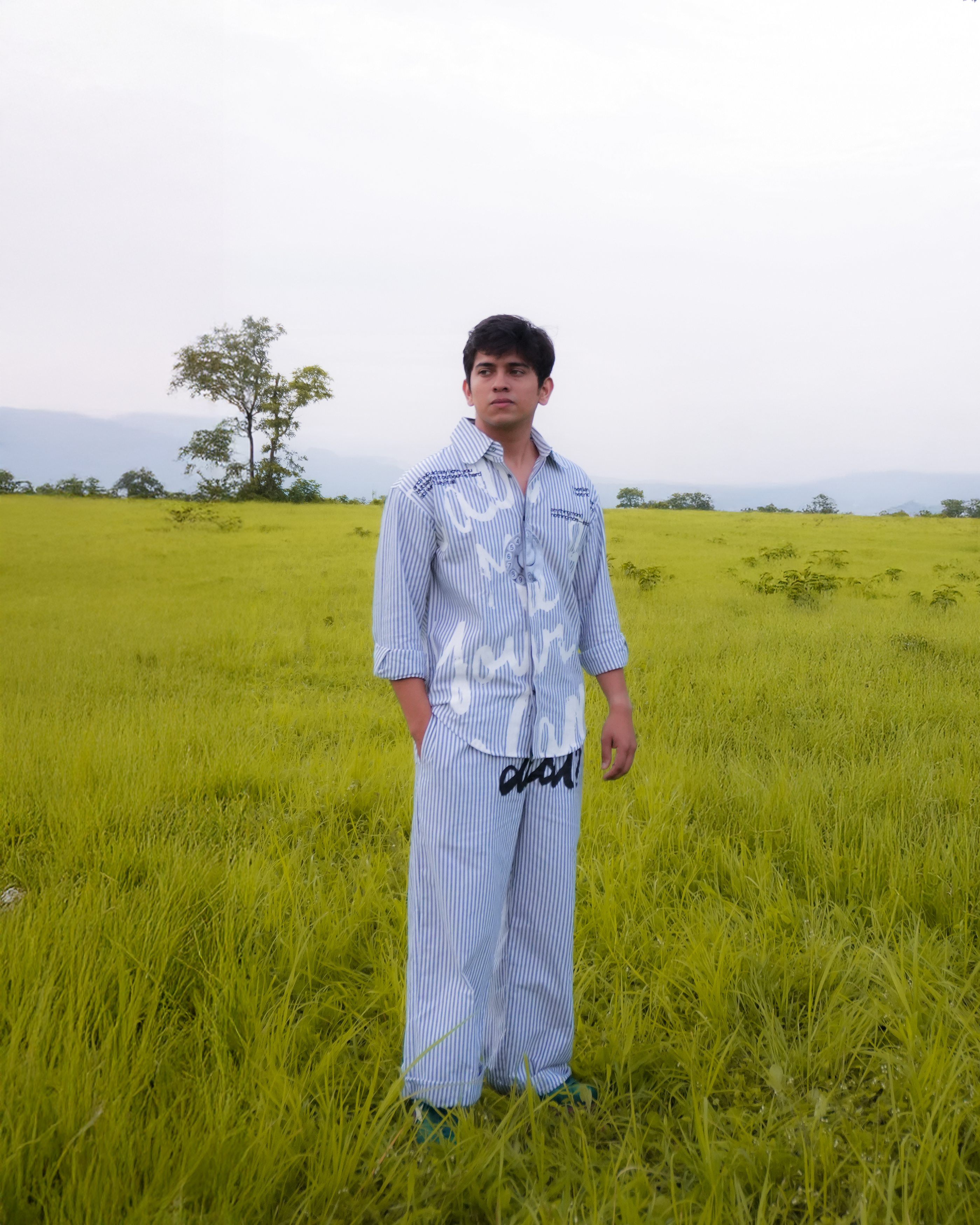 Didn't Dial Striped Pants | Pastel Grey