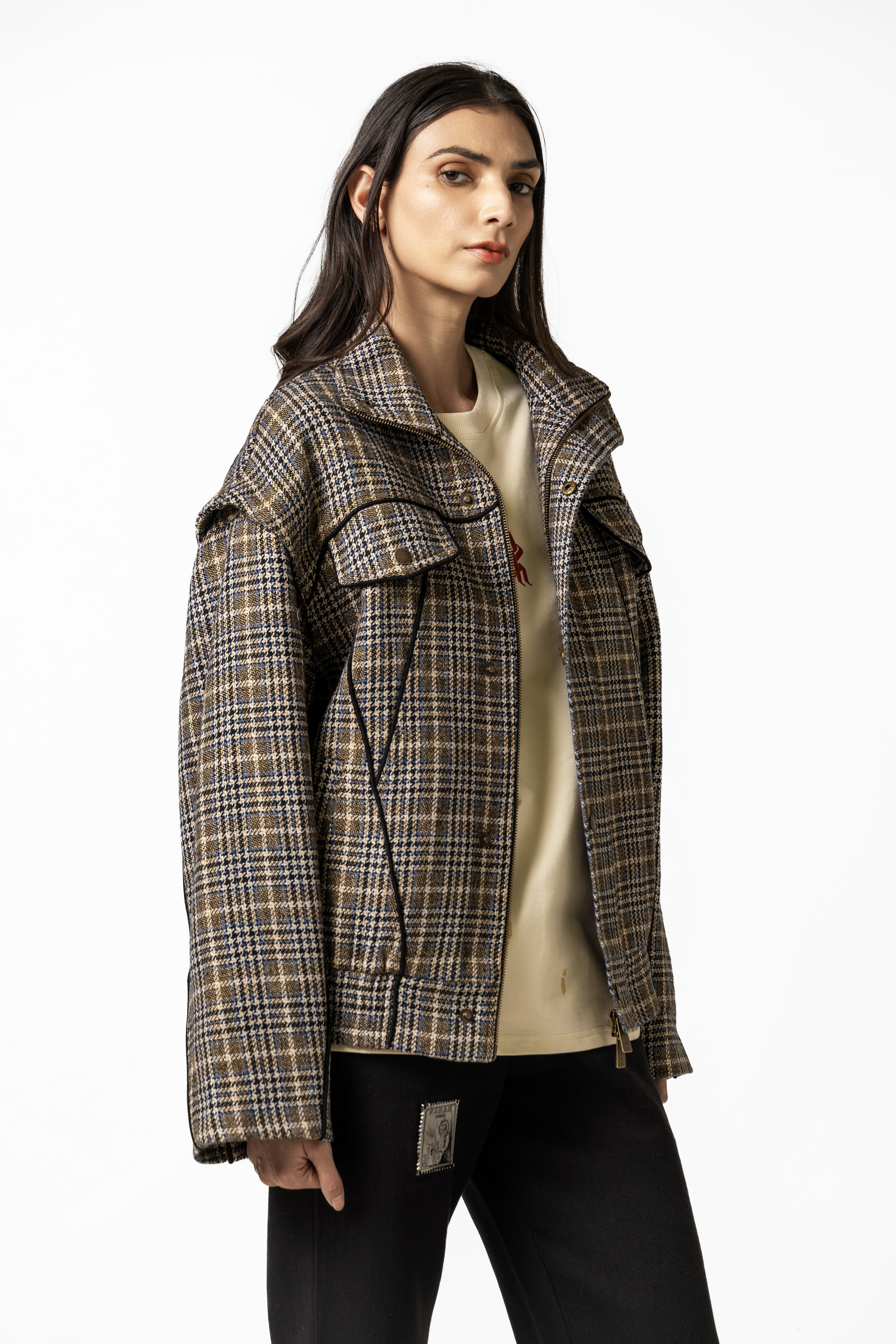Plaid Bomber Jacket