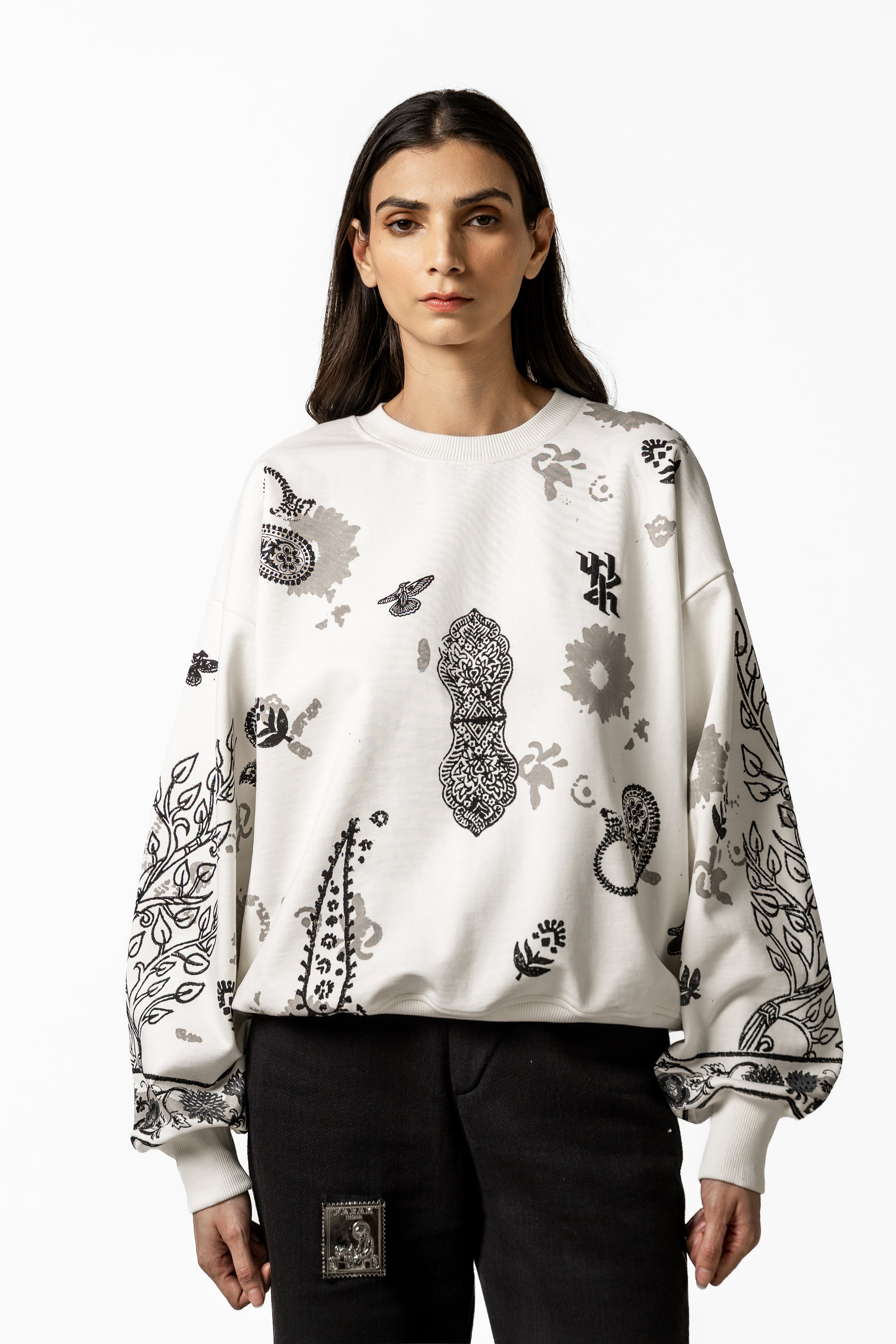 Raanjha' Blockprinted Sweatshirt