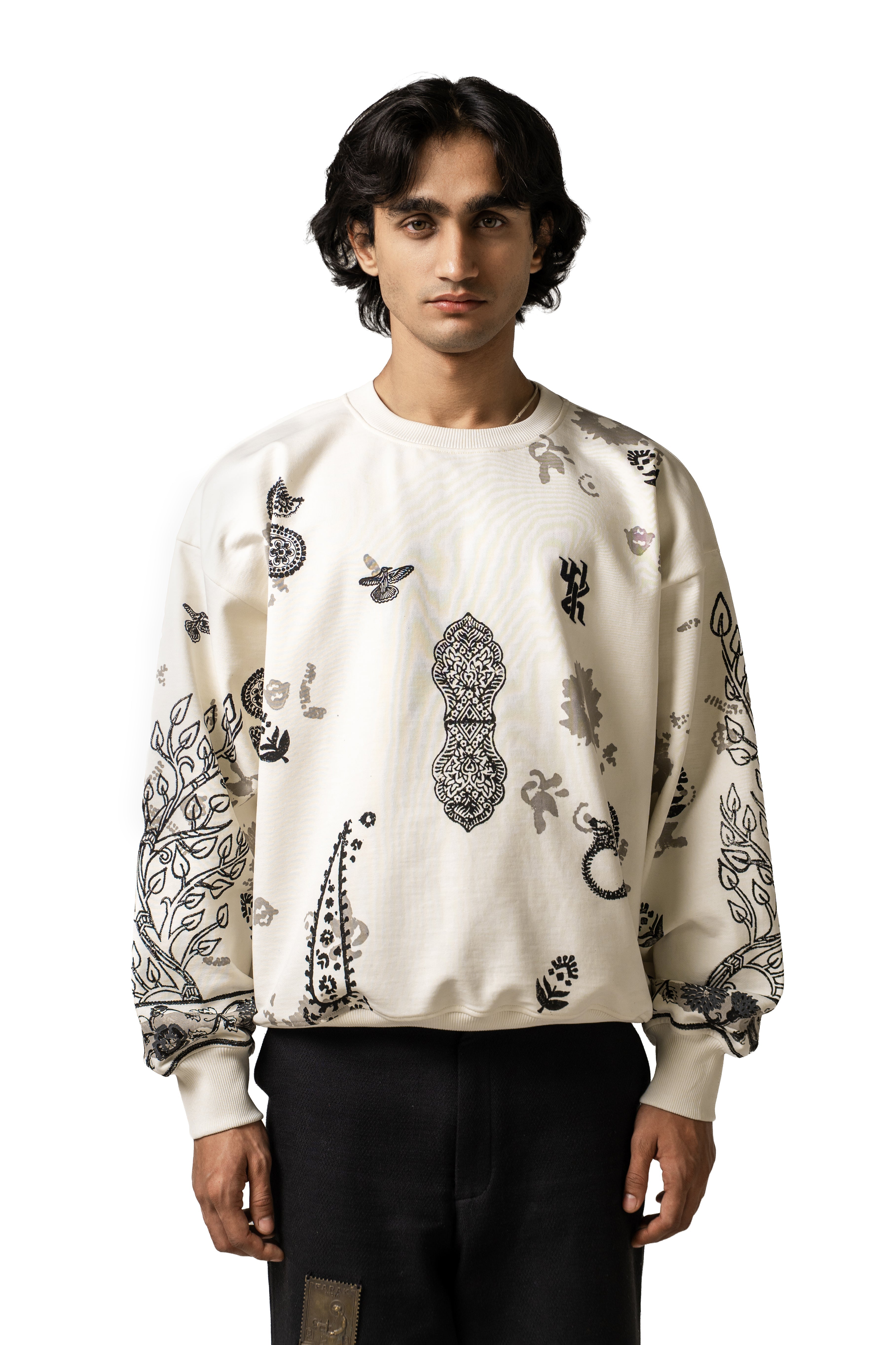 Raanjha' Blockprinted Sweatshirt