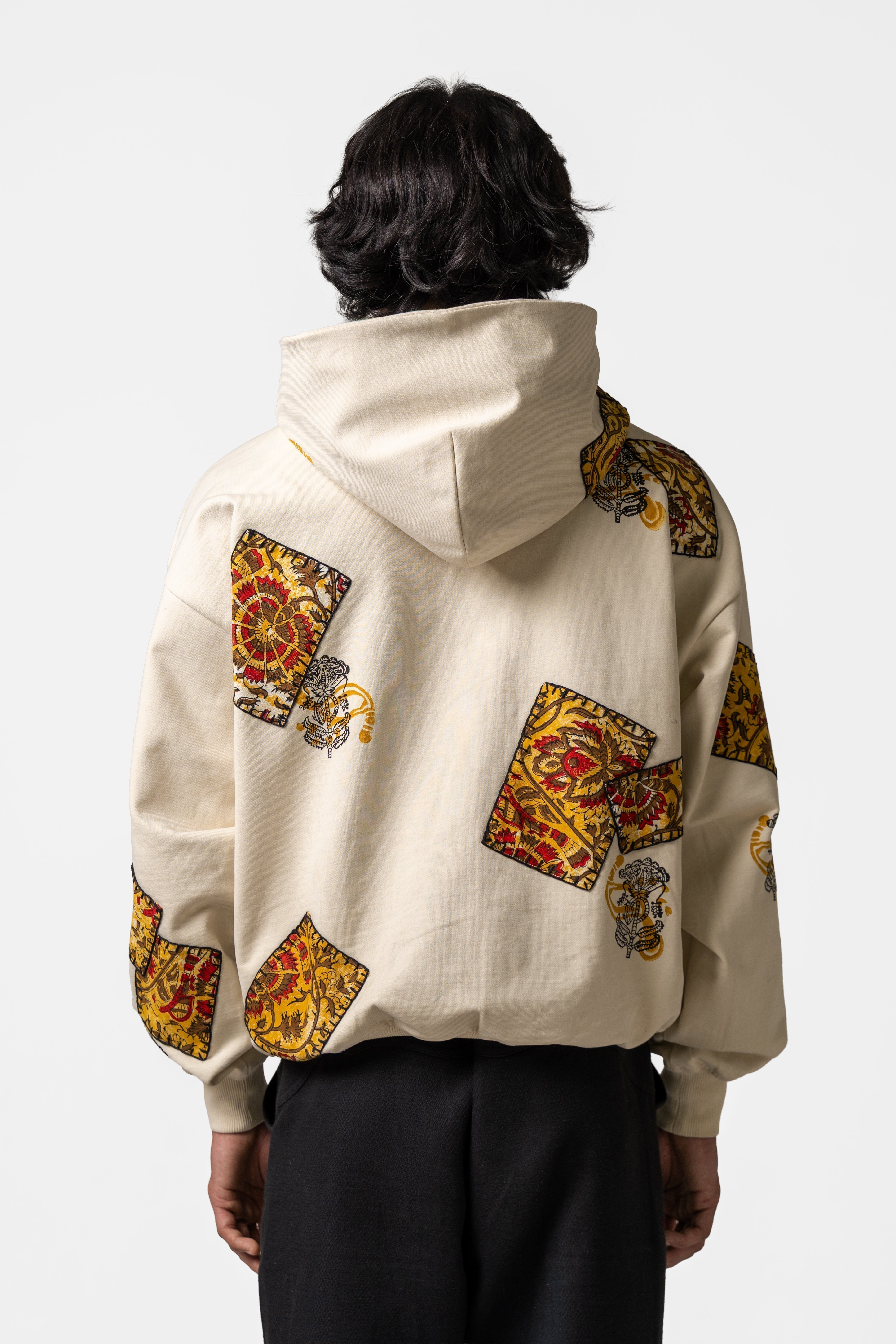 Mustard Blockprinted Hoodie