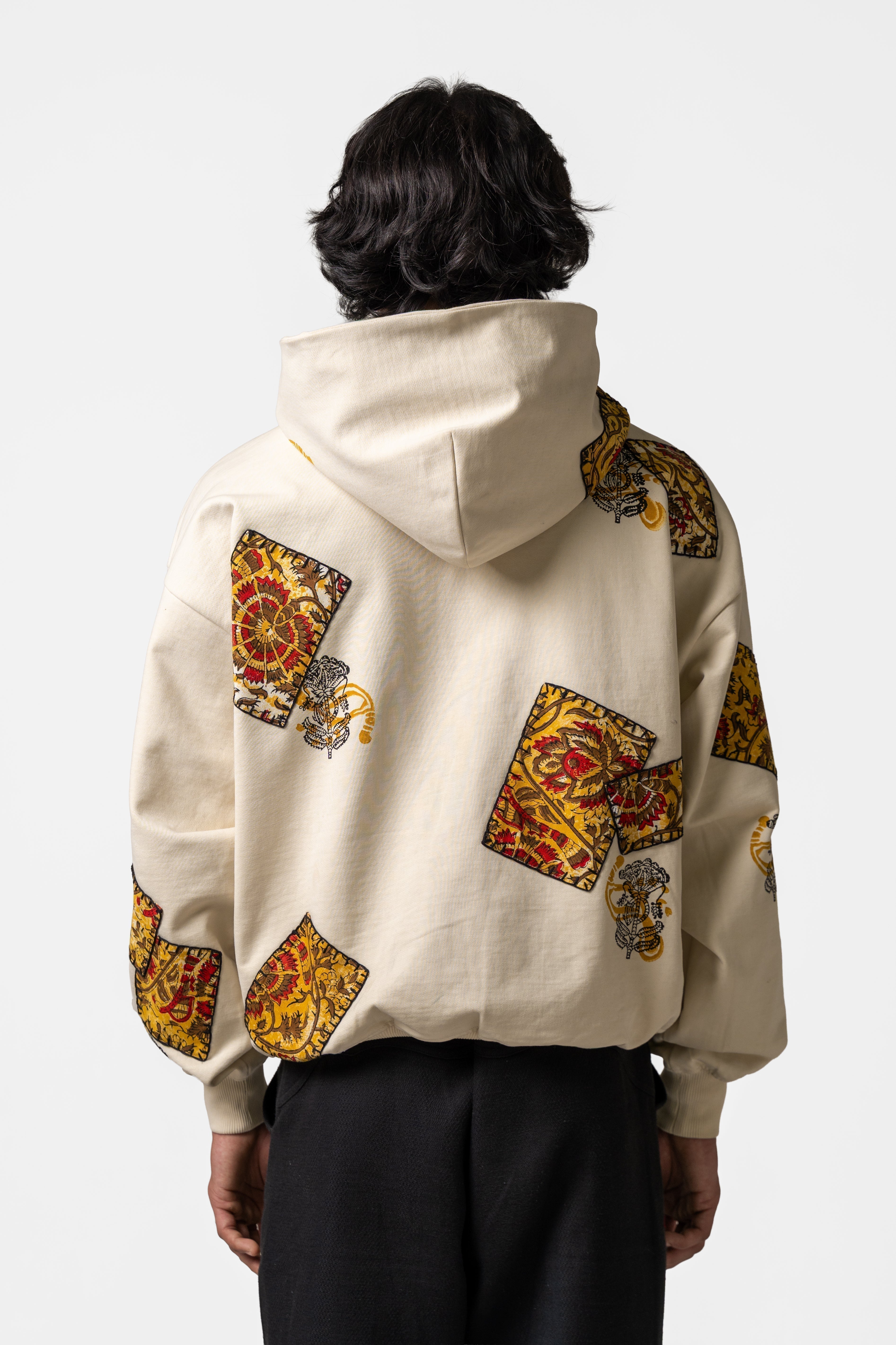 Mustard Blockprinted Hoodie