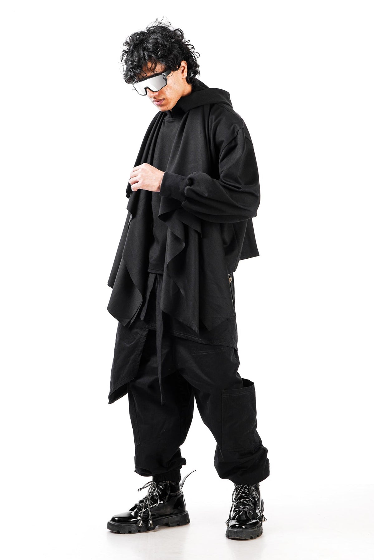 Shawl Draped Hoodie