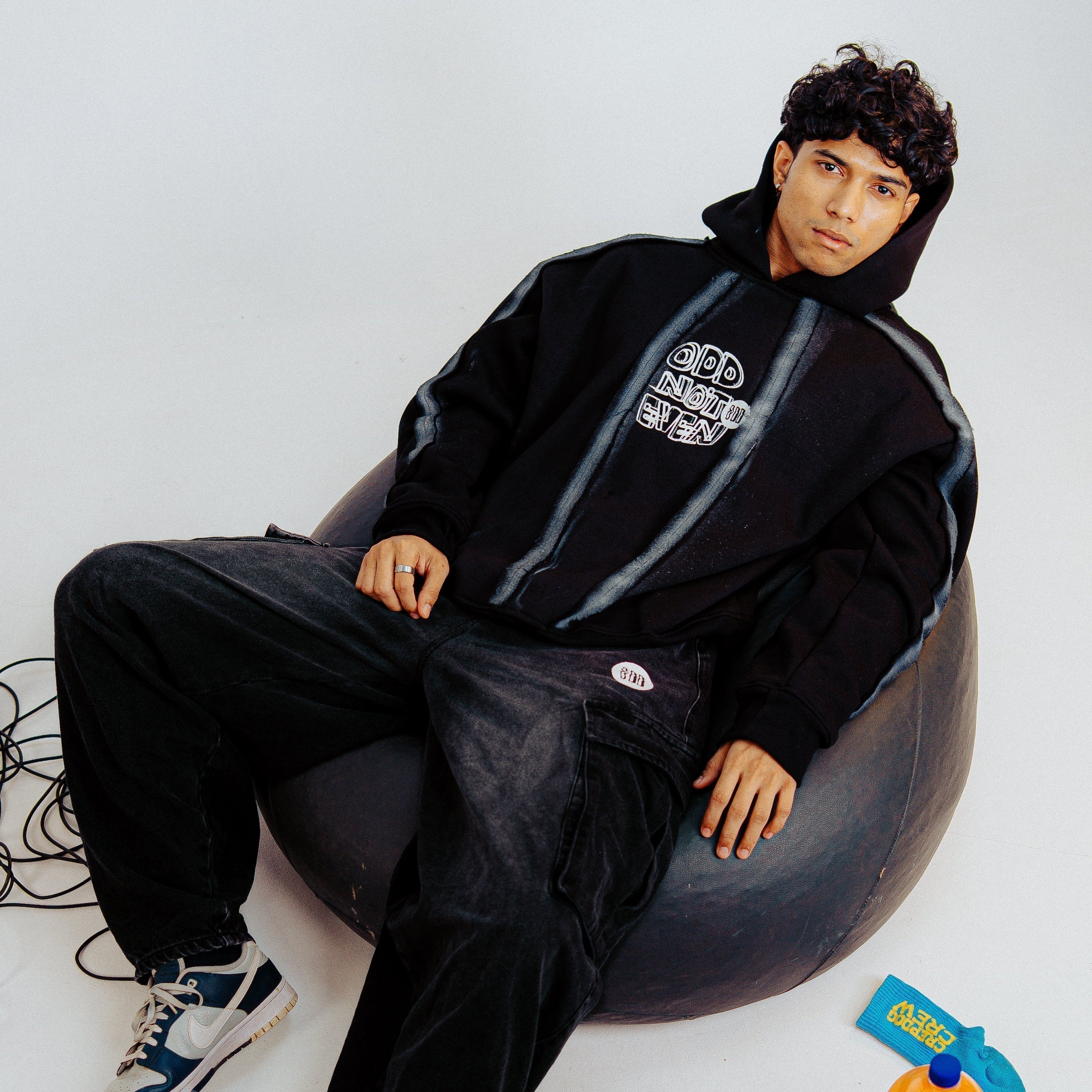 Spray Black Hoodie