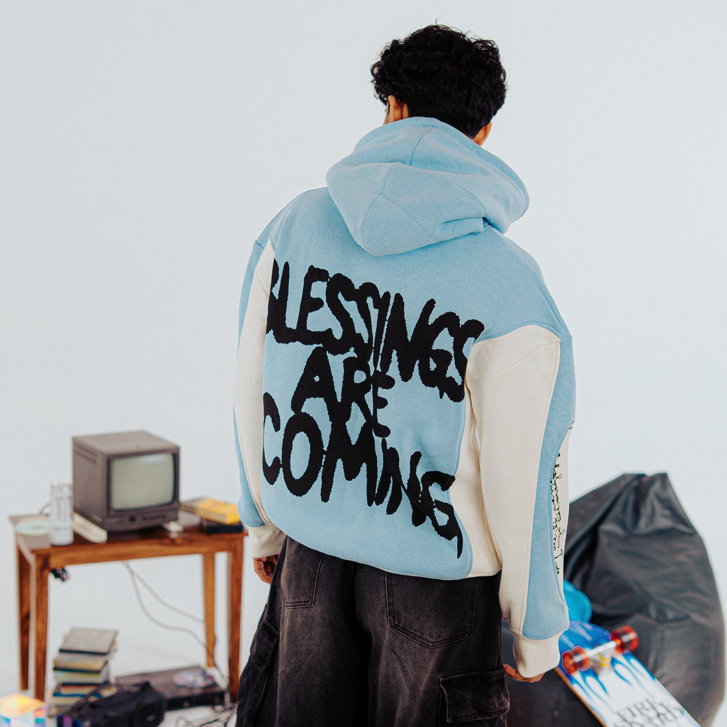 Blue Jersey Hoodie