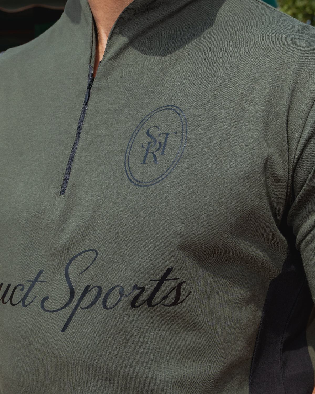 STRUCT CLUB HALF ZIP T-SHIRT - OLIVE