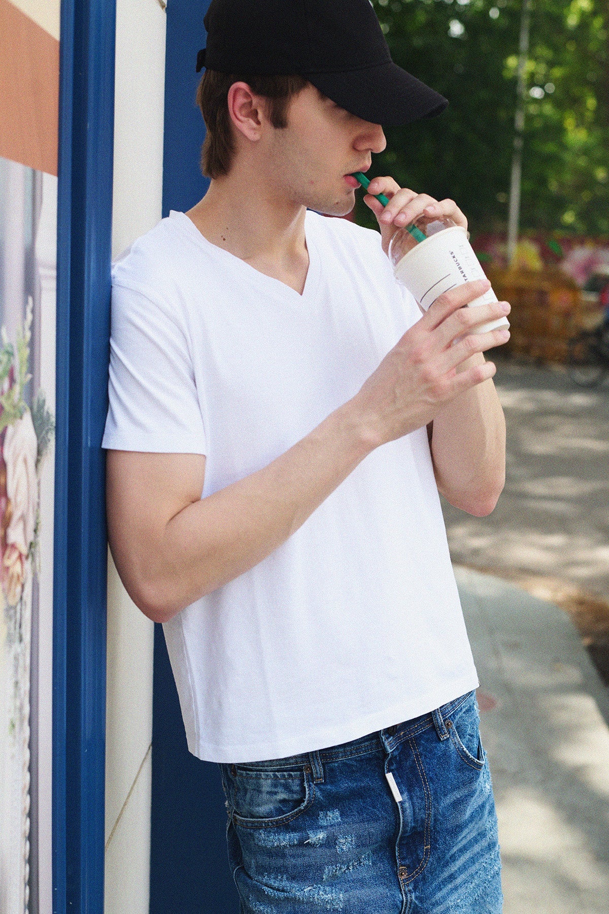 Initial V Neck Tee- Unisex