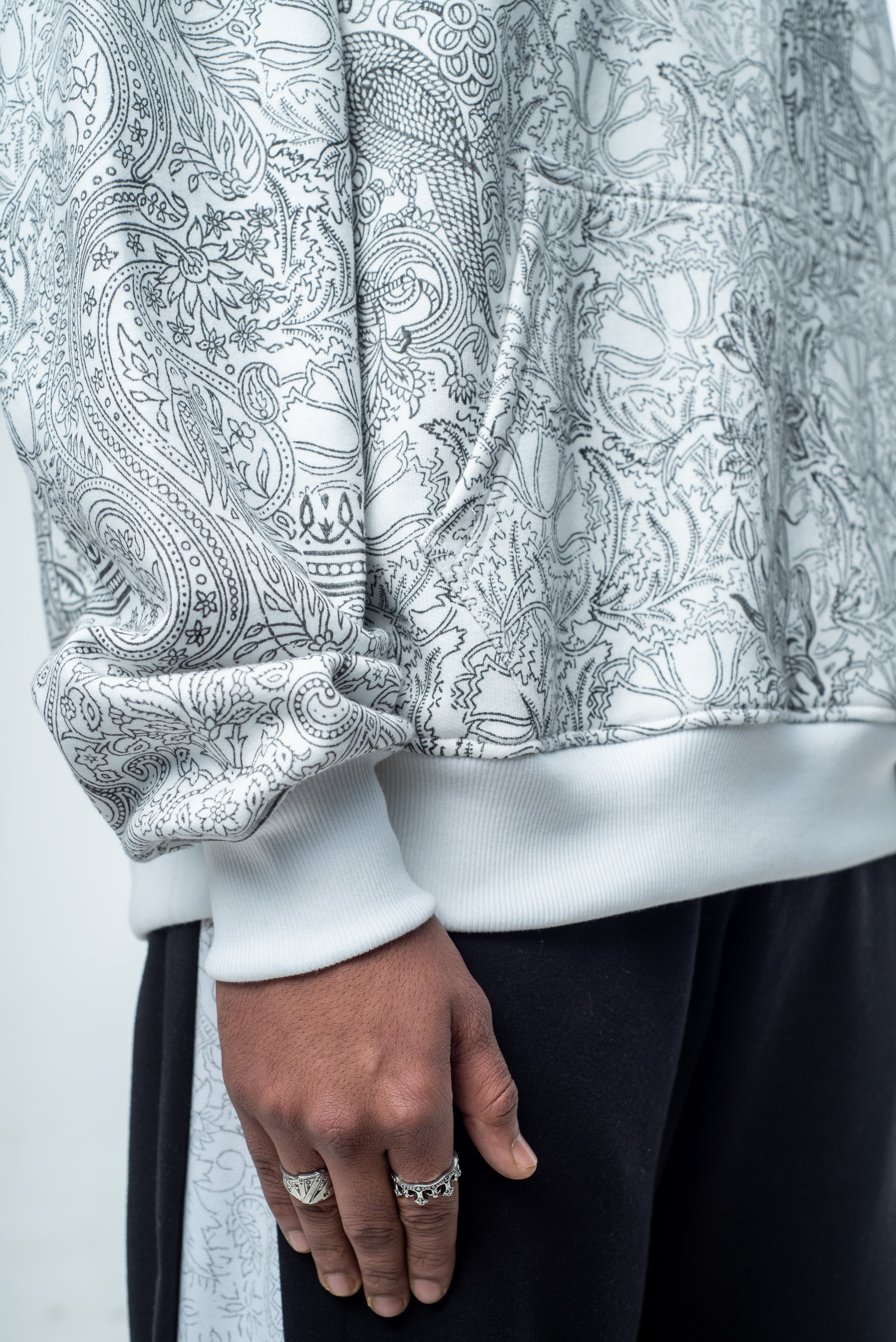 Block Printed Vintage Canvas - Hoodie