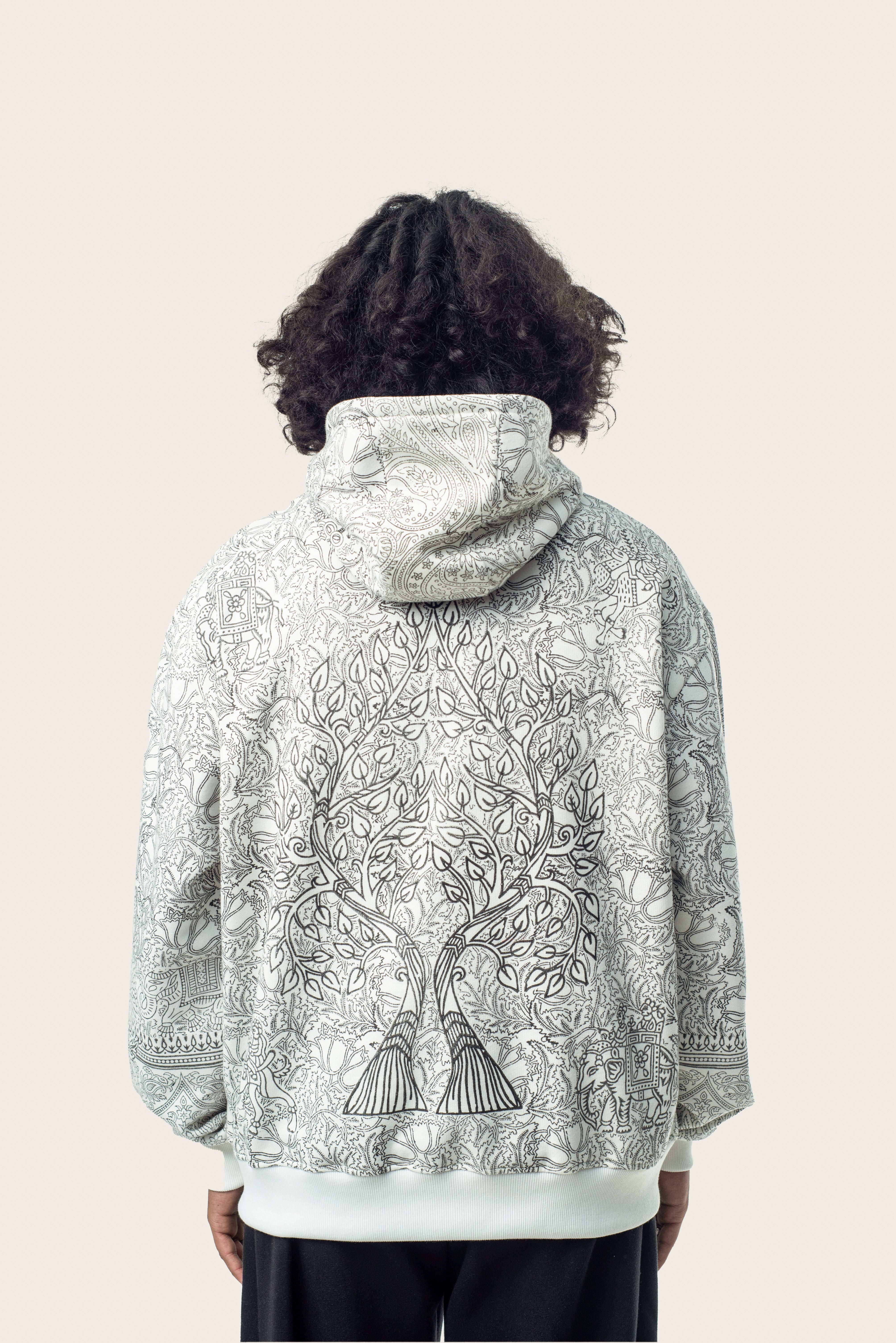 Block Printed Vintage Canvas - Hoodie