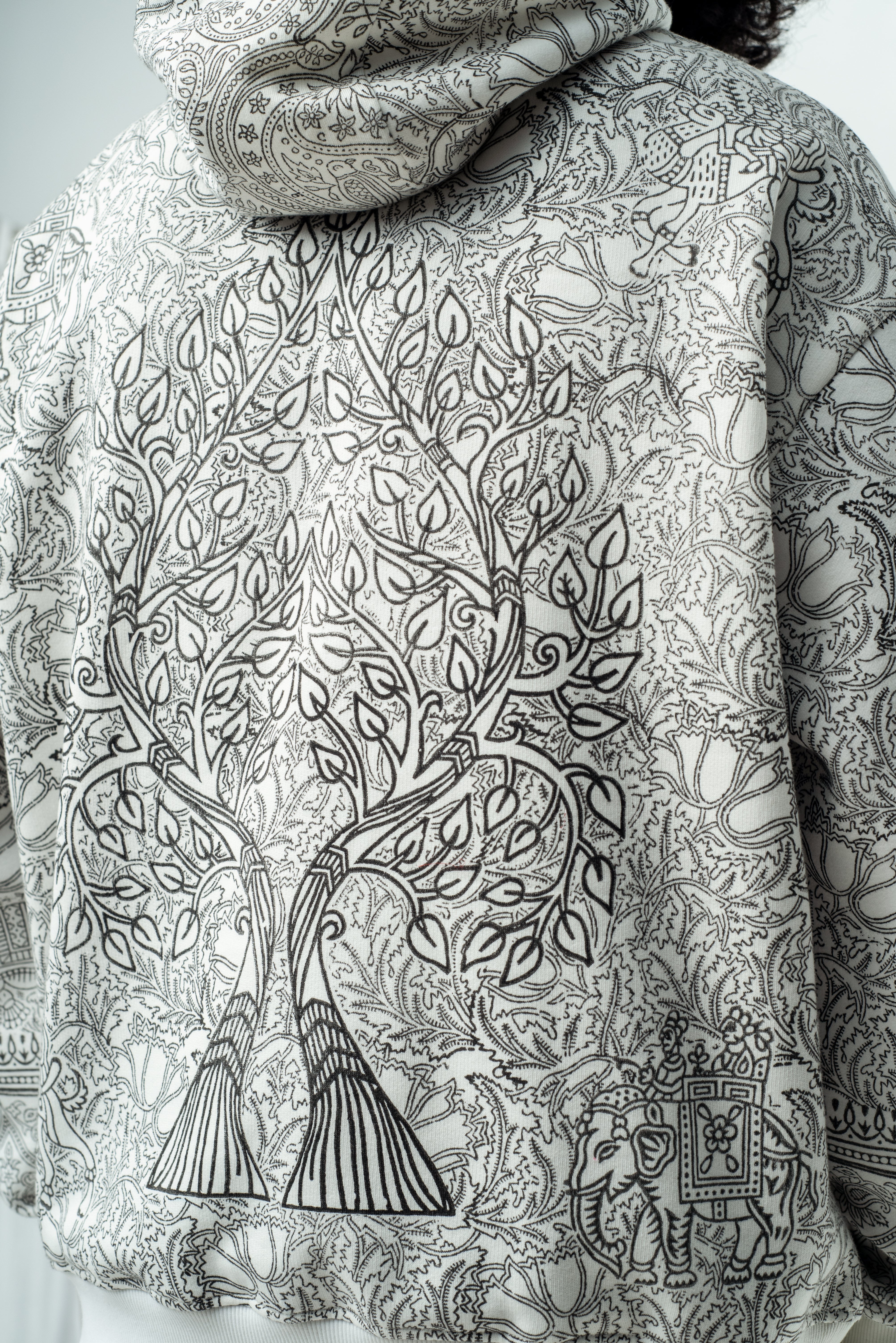 Block Printed Vintage Canvas - Hoodie