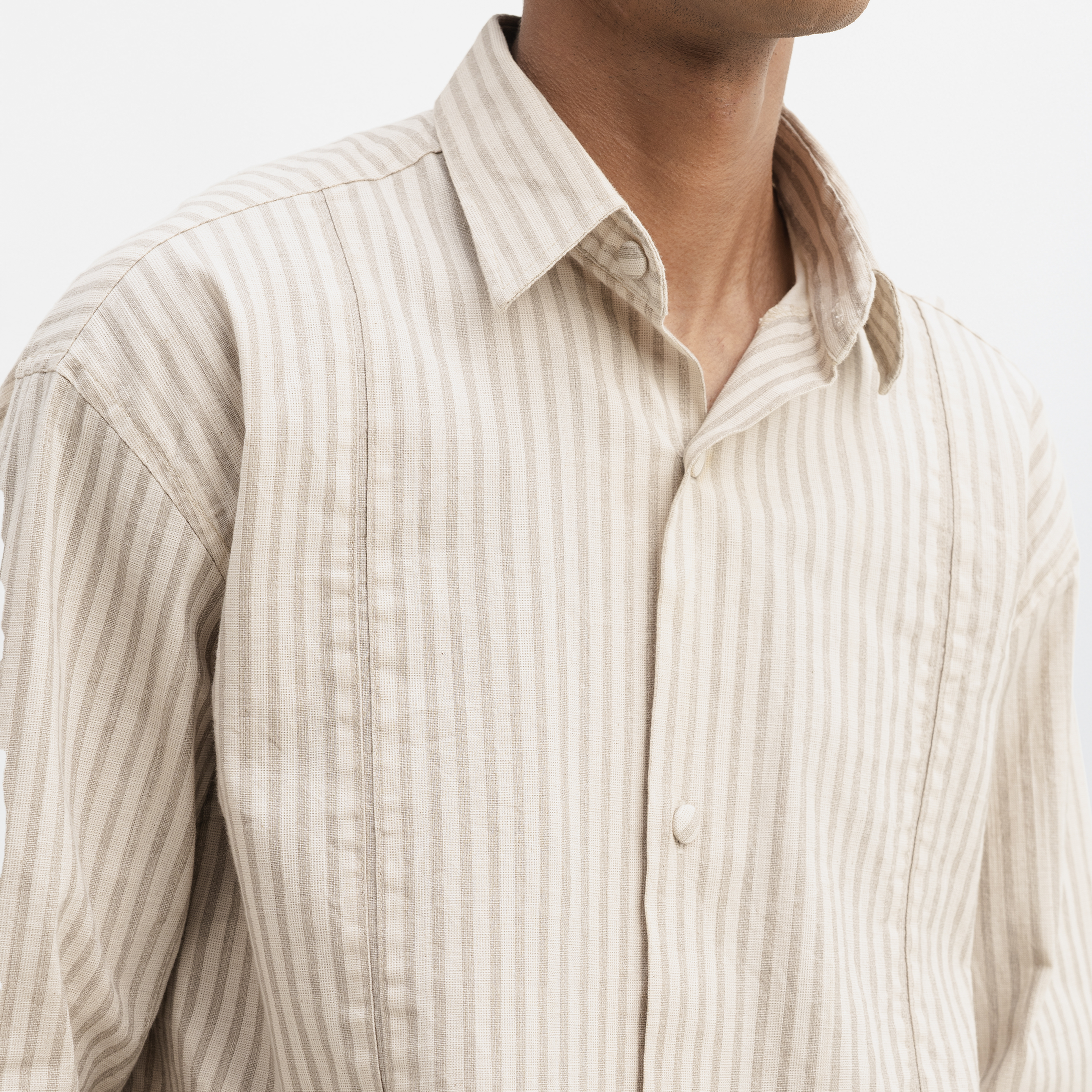 DESERT STRIPED FULL-SLEEVE SHIRT- DESERT