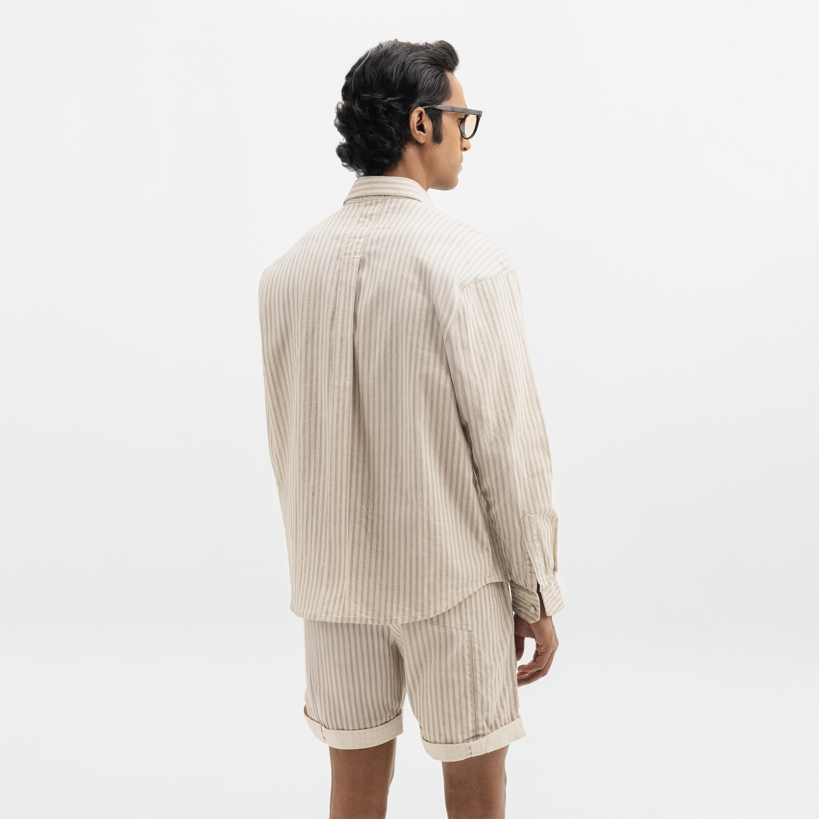 DESERT STRIPED FULL-SLEEVE SHIRT- DESERT