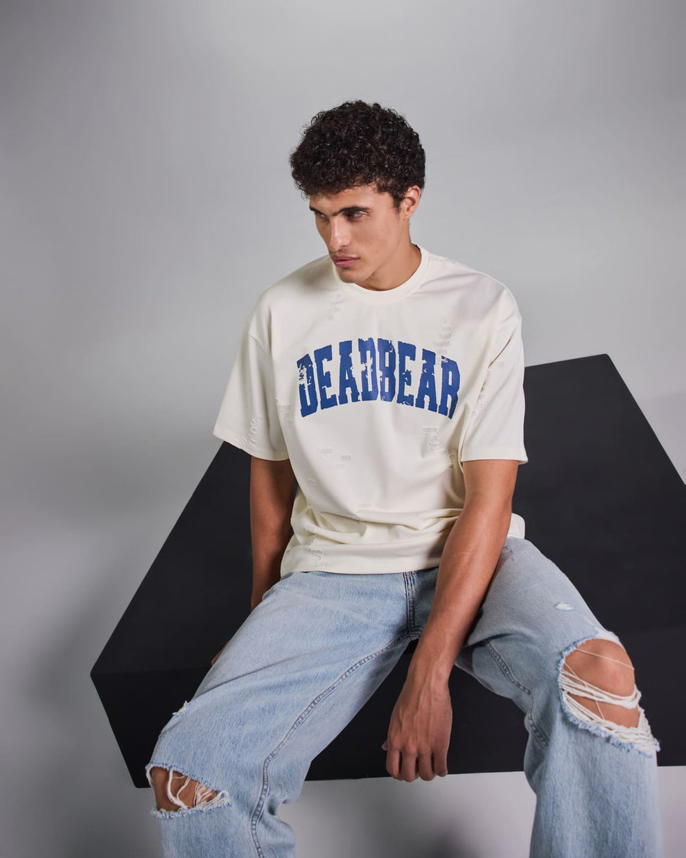 Distressed Cream White Tee 2.0