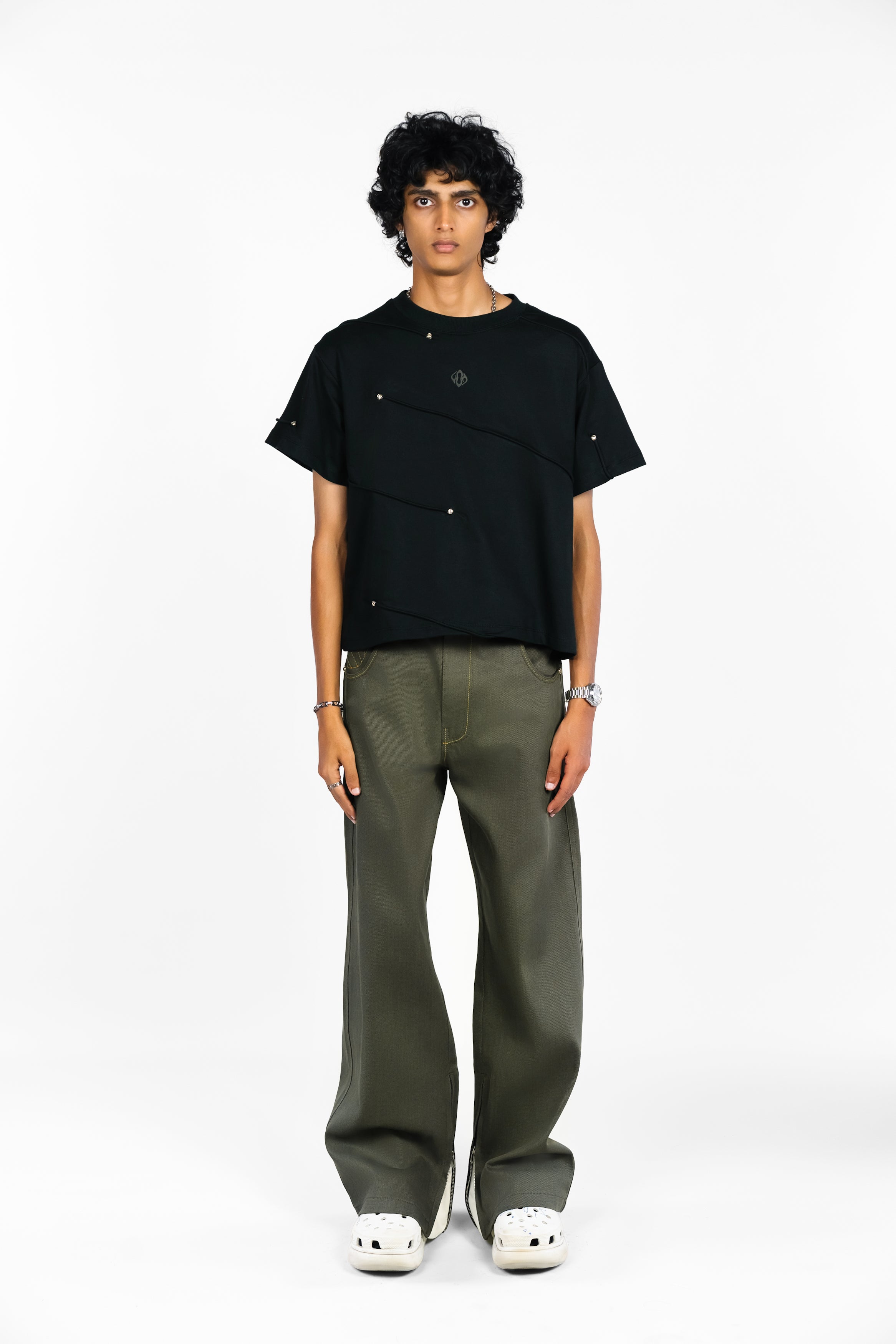 Sunrise Raw Jeans-Army Green