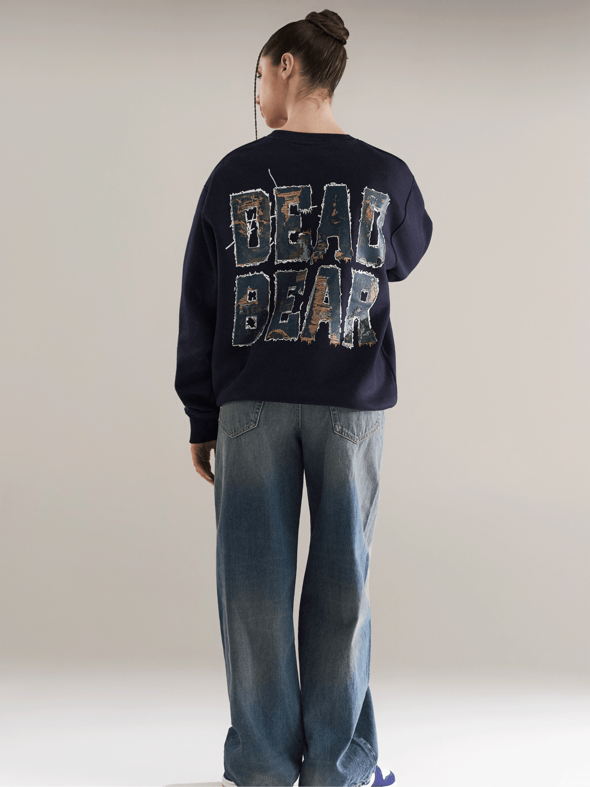 Fake Denim Sweatshirt Navy