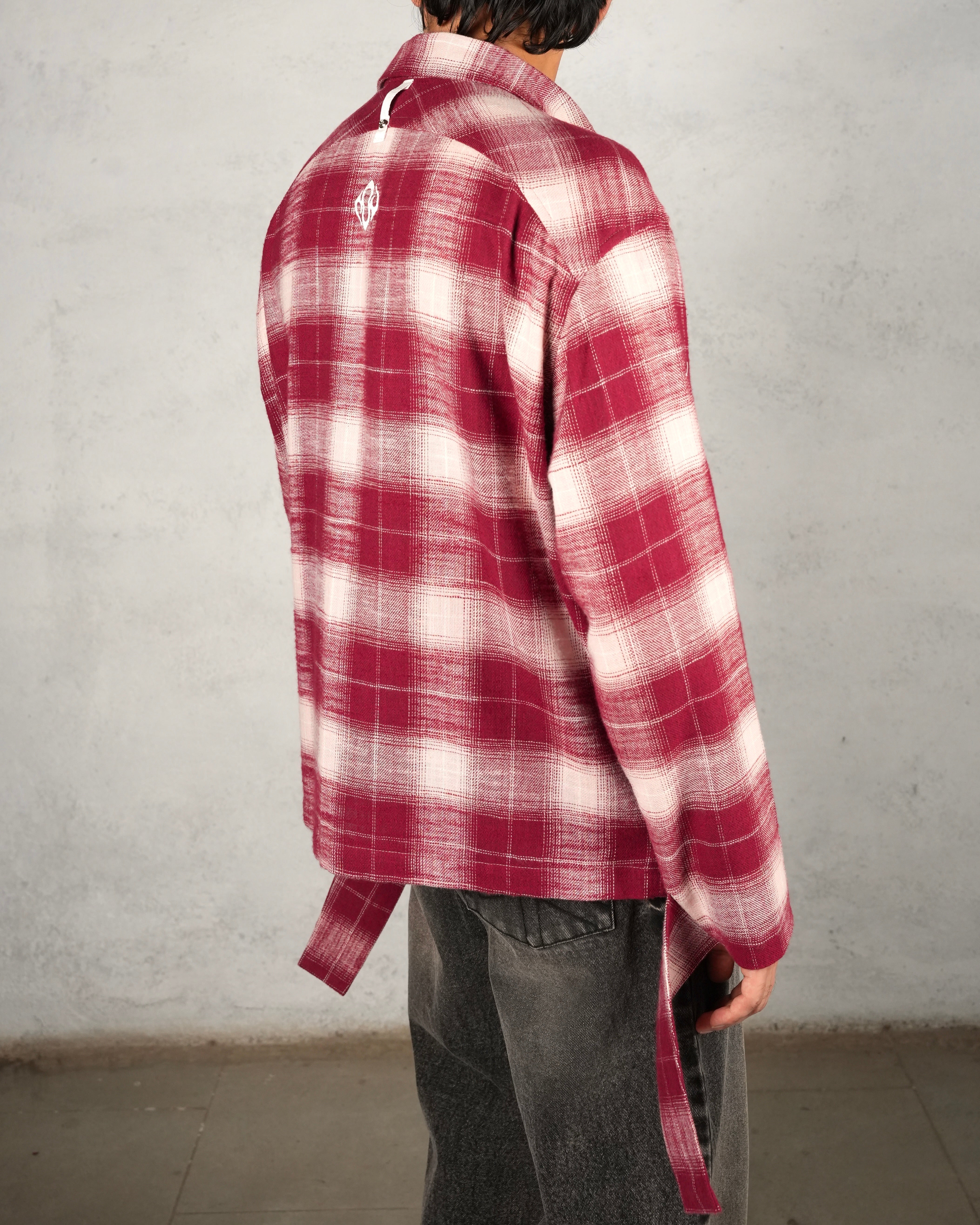 Ninja Red white flannel Shirt