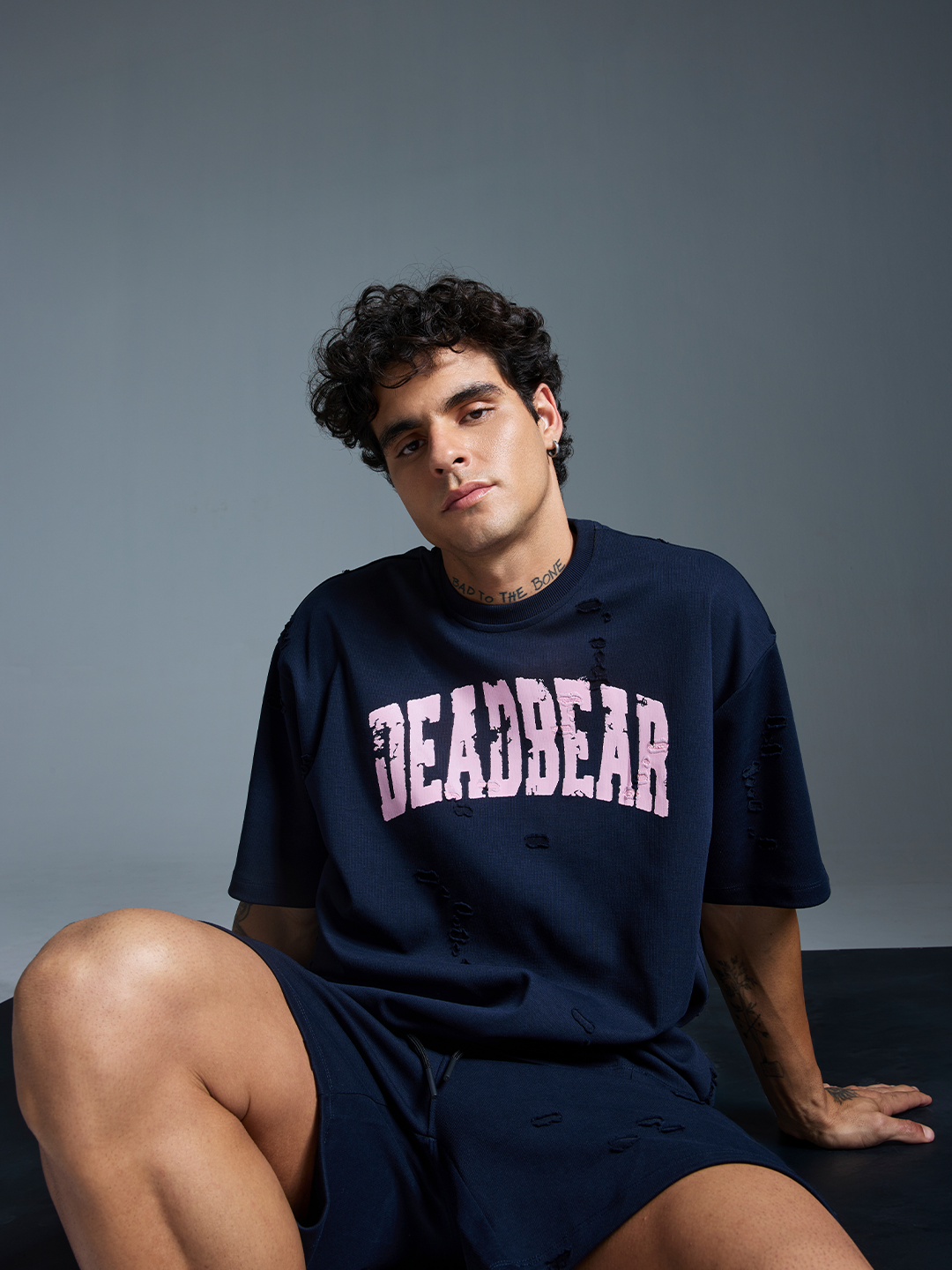 Distressed Navy Tee