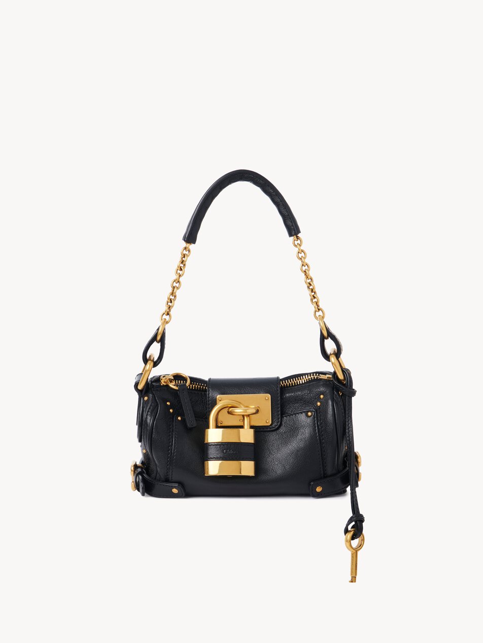 CHLOE Small Paddington chain bag in grained leather Black