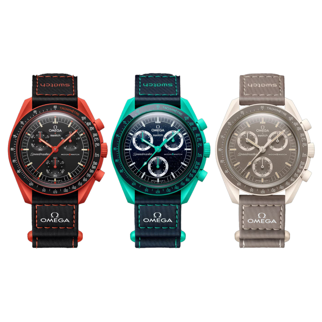 Swatch x Omega bioceramic moonswatch mission to earth set of 3